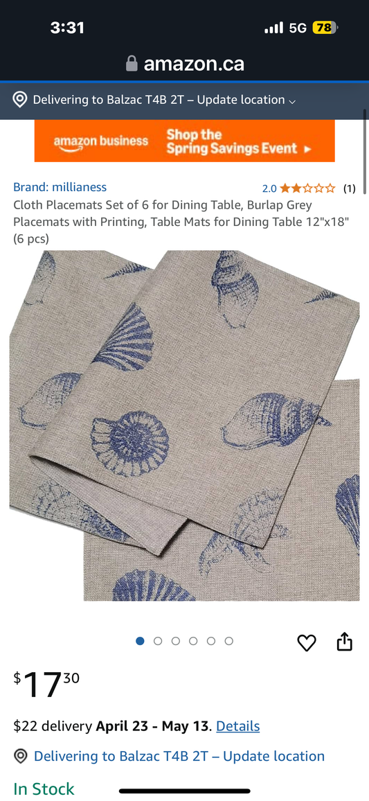 Cloth Placemats Set of 6 for Dining Table, Burlap Grey Placemats with Printing, Table Mats for Dining Table 12"x18" (6 pcs