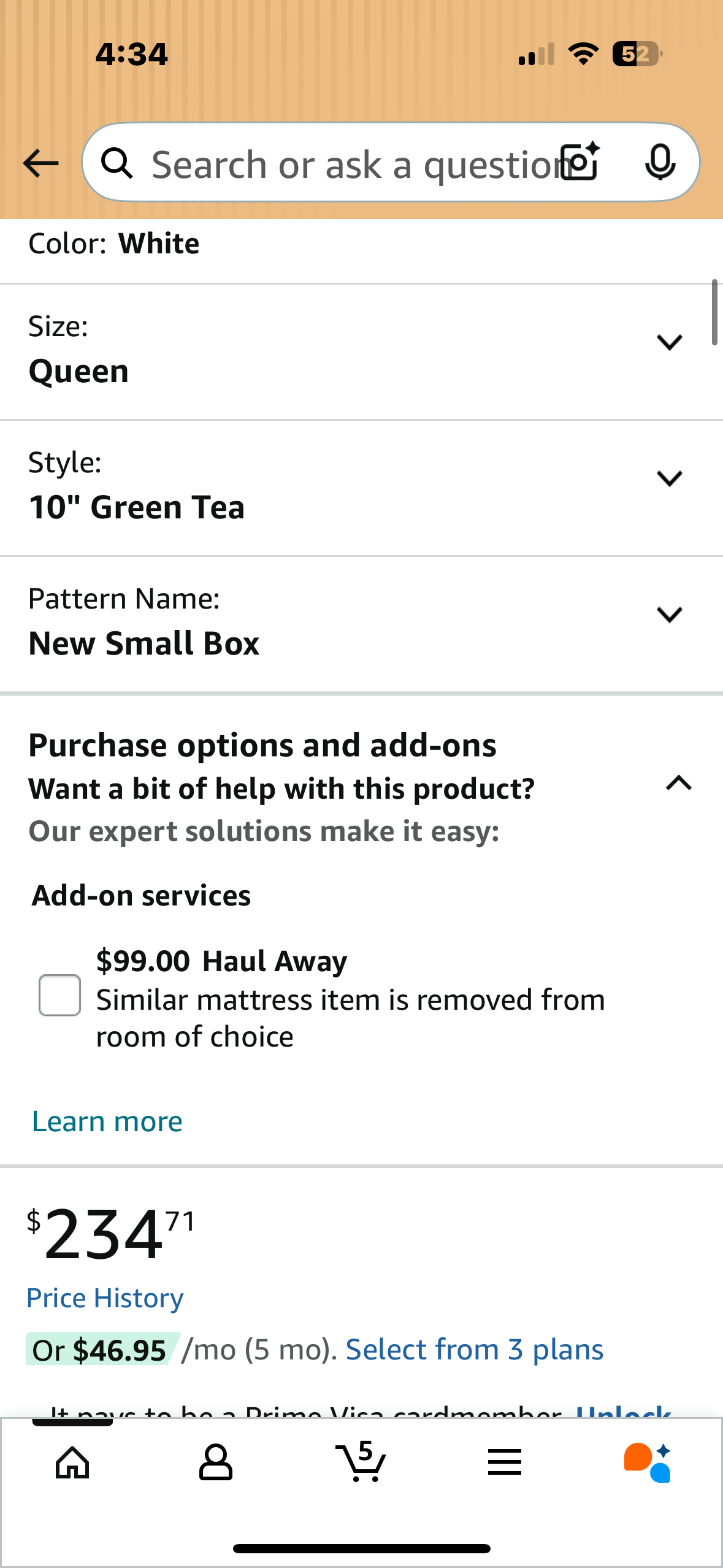 ZINUS Queen Size Green Tea Memory Foam Mattress (B1134)