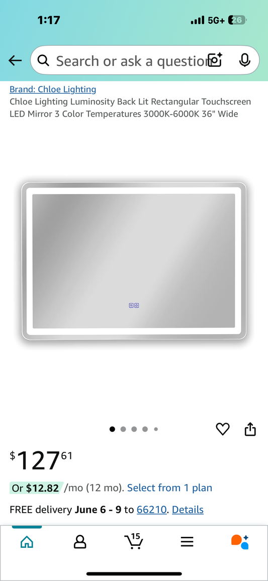 New - Front and Back Lit Rectangular LED Mirror, 3 Color Temps 3000K-6000K, defogger, 24”x36" (M337)
