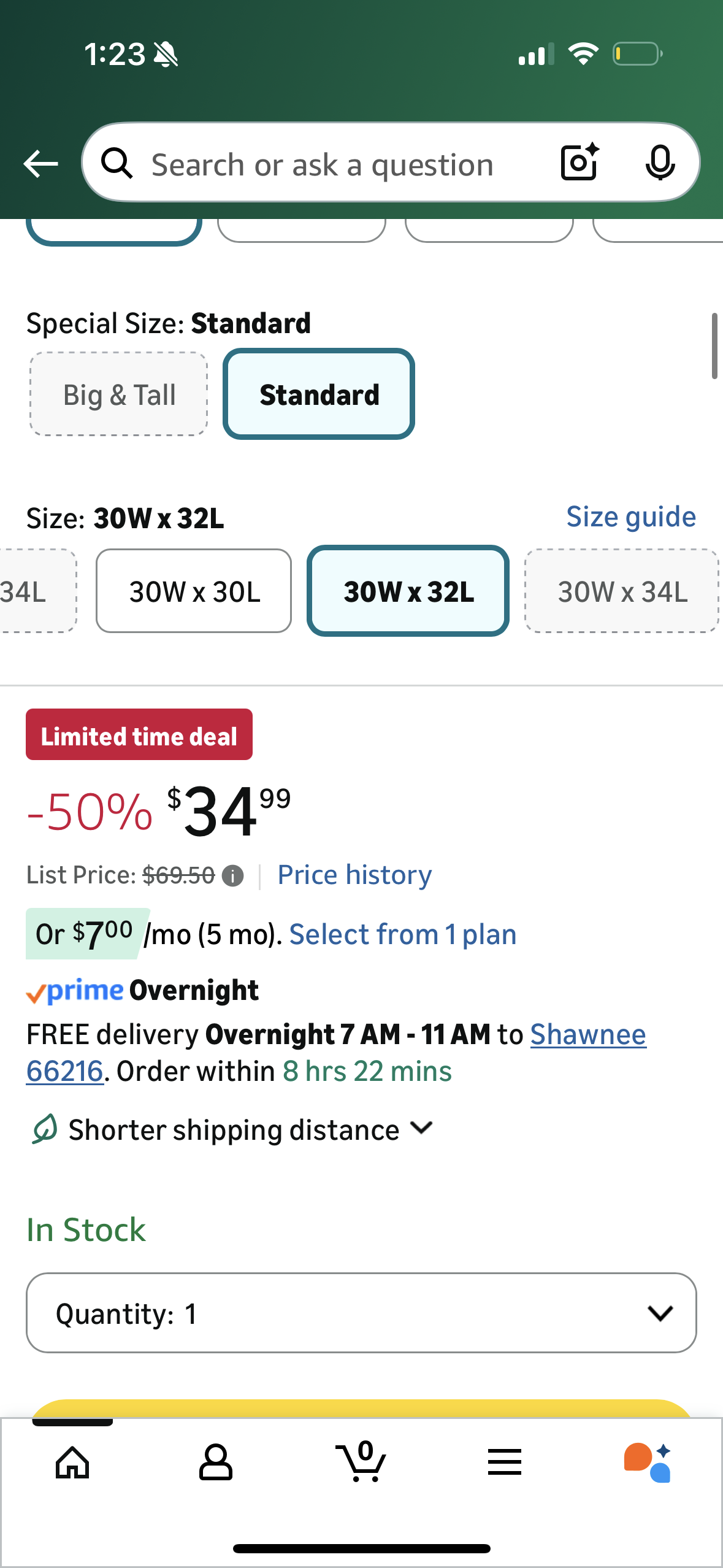 Levi's Men's 505 Regular Fit Jeans (Size 30W x 32L)