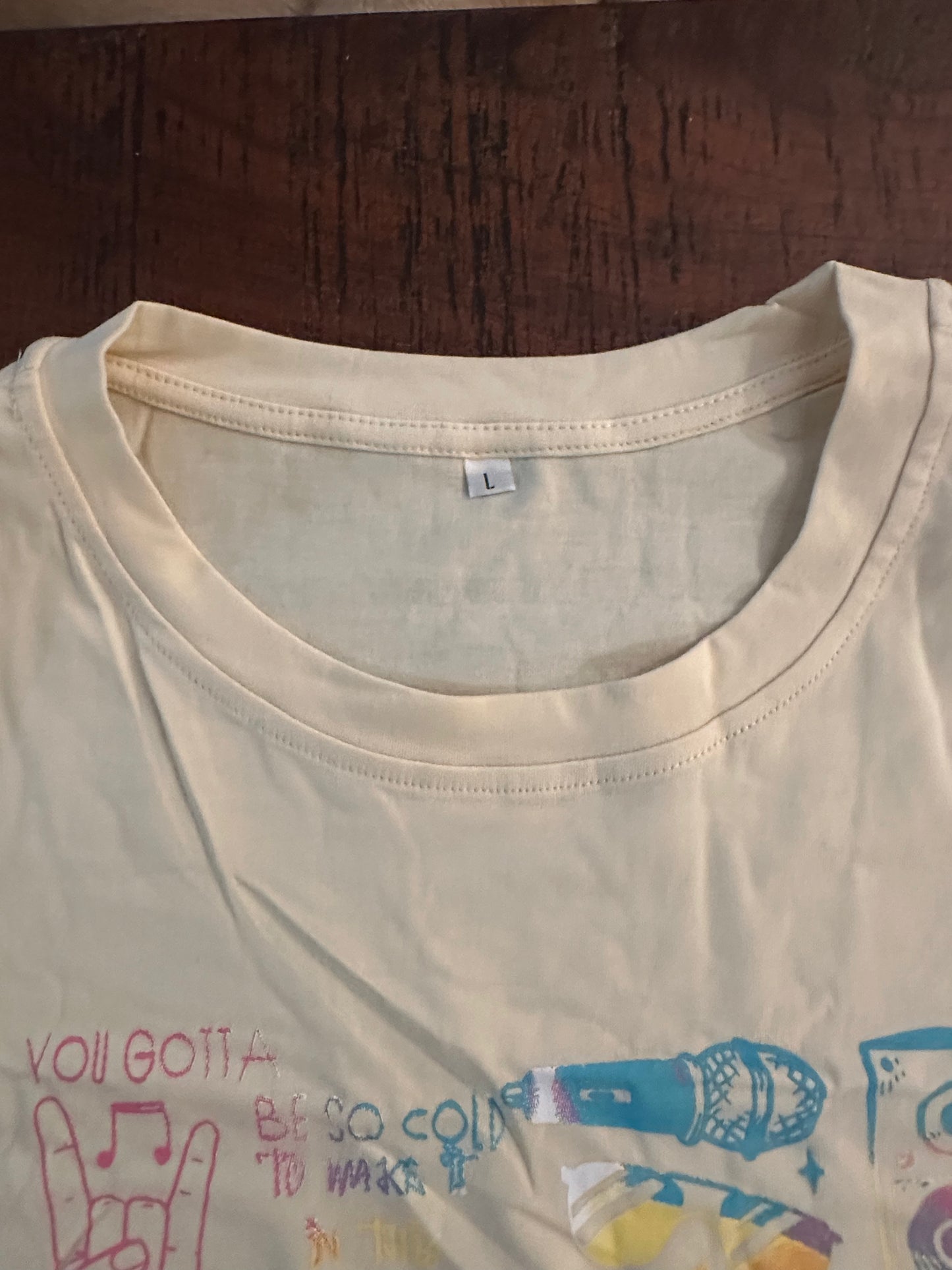 Women's Oversized Short Sleeve Graphic T Shirt, Summer Vacation Top (Size Large)