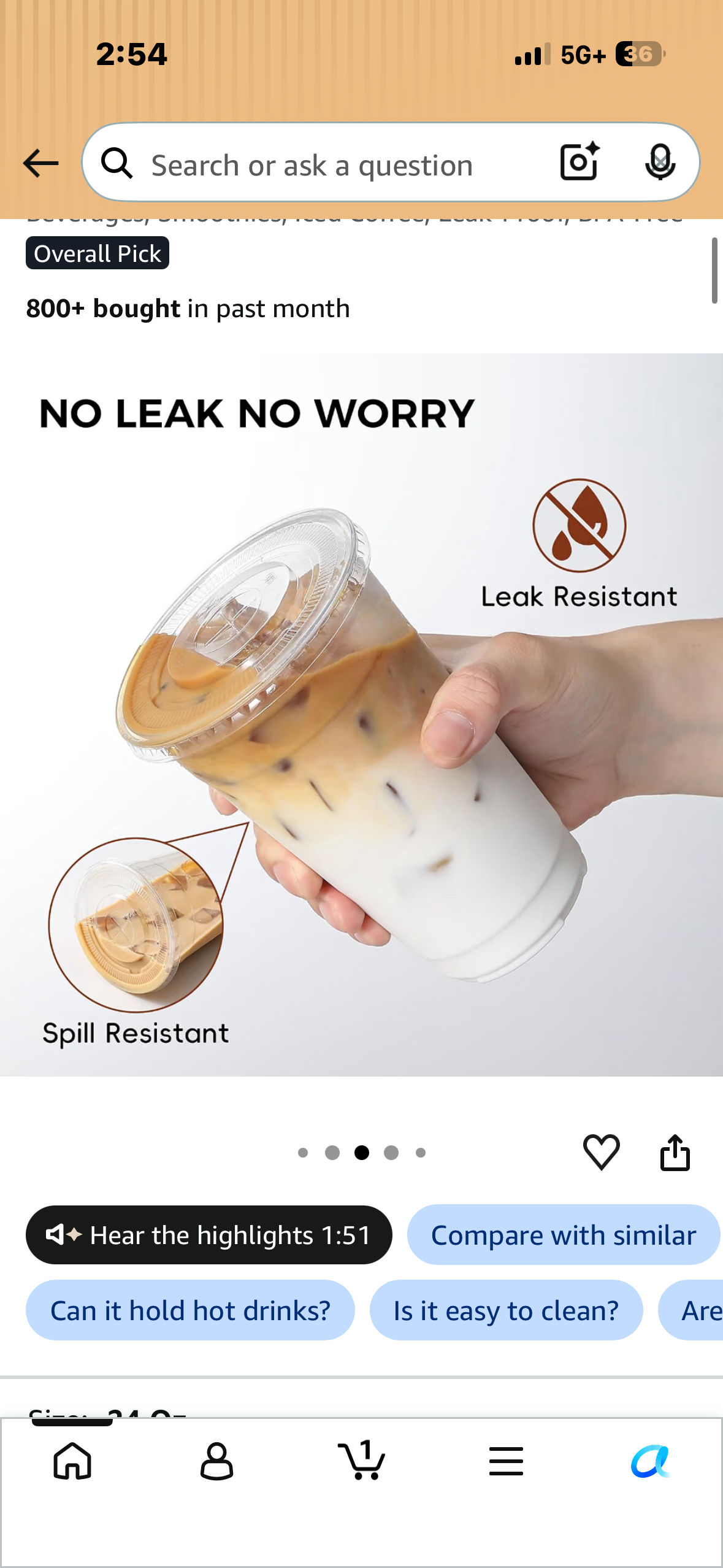 100 Pack - 24 oz Clear Plastic Cups with Lids and Straws, Food Safe Disposable Iced Coffee Cups for Cold Beverages, Smoothies, Iced Coffee, Leak-Proof, BPA-Free