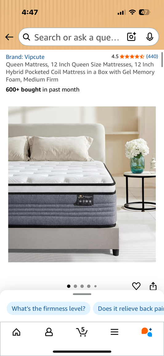 Queen Size Mattress, 12” (B1135)