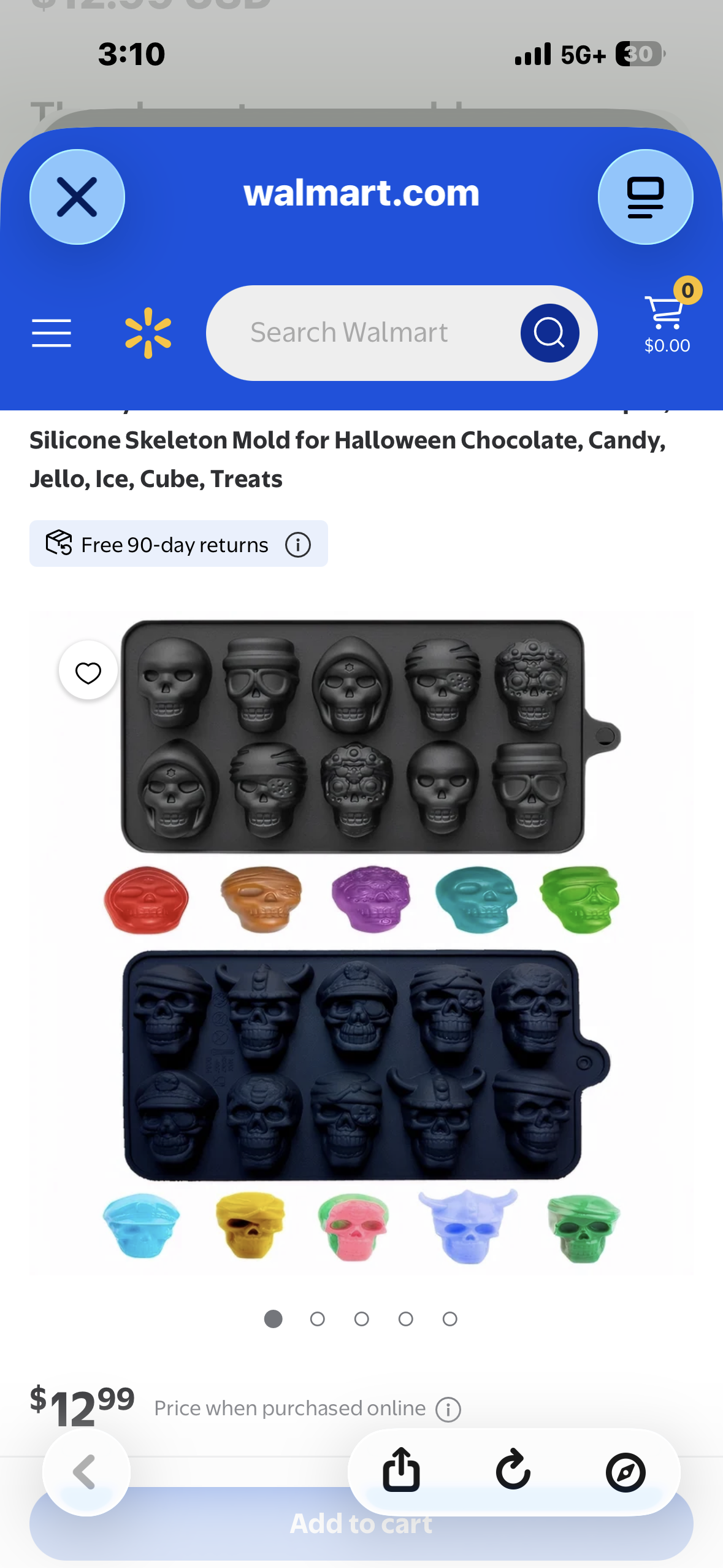 Silicone Skull Mold with 10 Different Shapes, Silicone Skeleton Mold for Halloween Chocolate, Candy, Jello, Ice, Cube, Treats