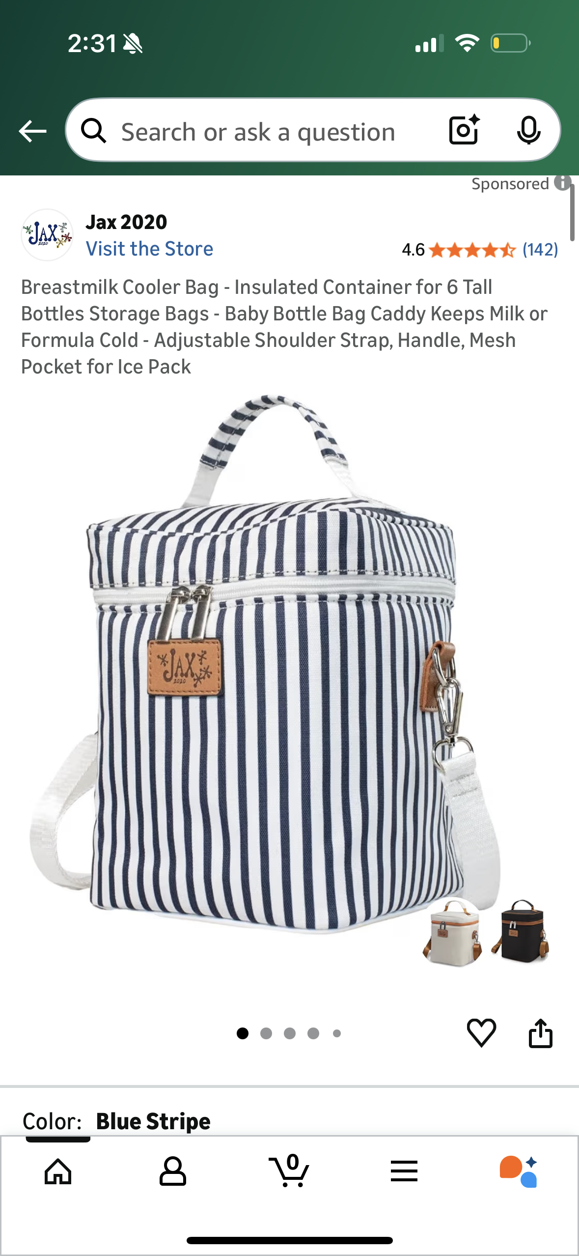 Breastmilk Cooler Bag - Insulated Container for 6 Tall Bottles Storage Bags - Baby Bottle Bag Caddy Keeps Milk or Formula Cold - Adjustable Shoulder Strap, Handle, Mesh Pocket for Ice Pack