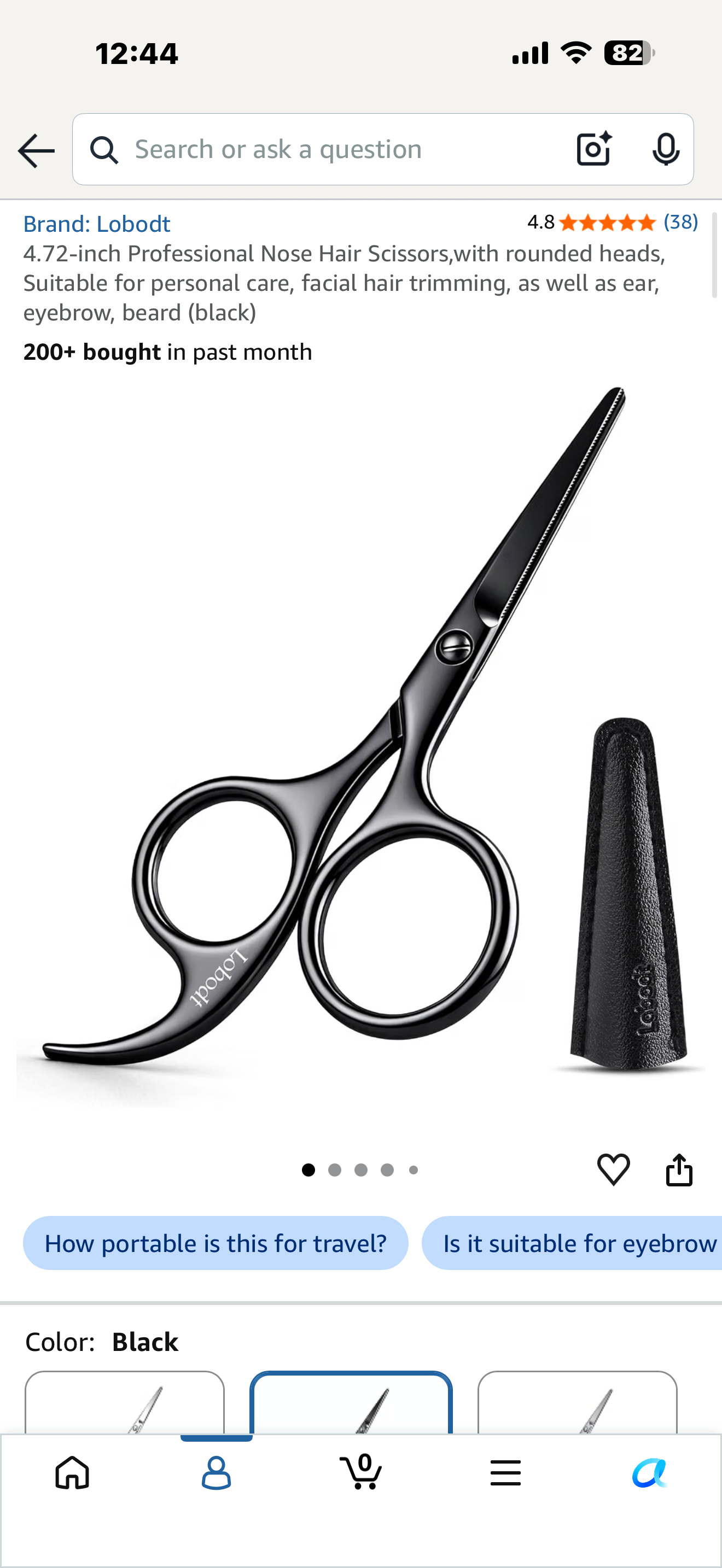 4.72-inch Professional Nose Hair Scissors,with rounded heads, Suitable for personal care, facial hair trimming, as well as ear, eyebrow, beard
