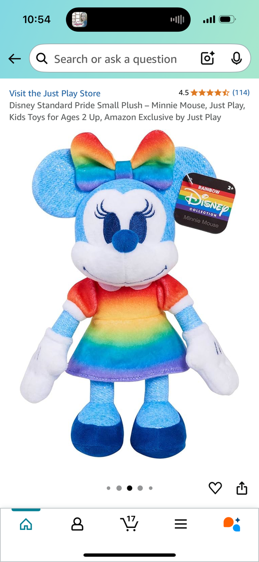 Disney Standard Pride 8-inch Small Plush Stuffed Animal – Minnie Mouse