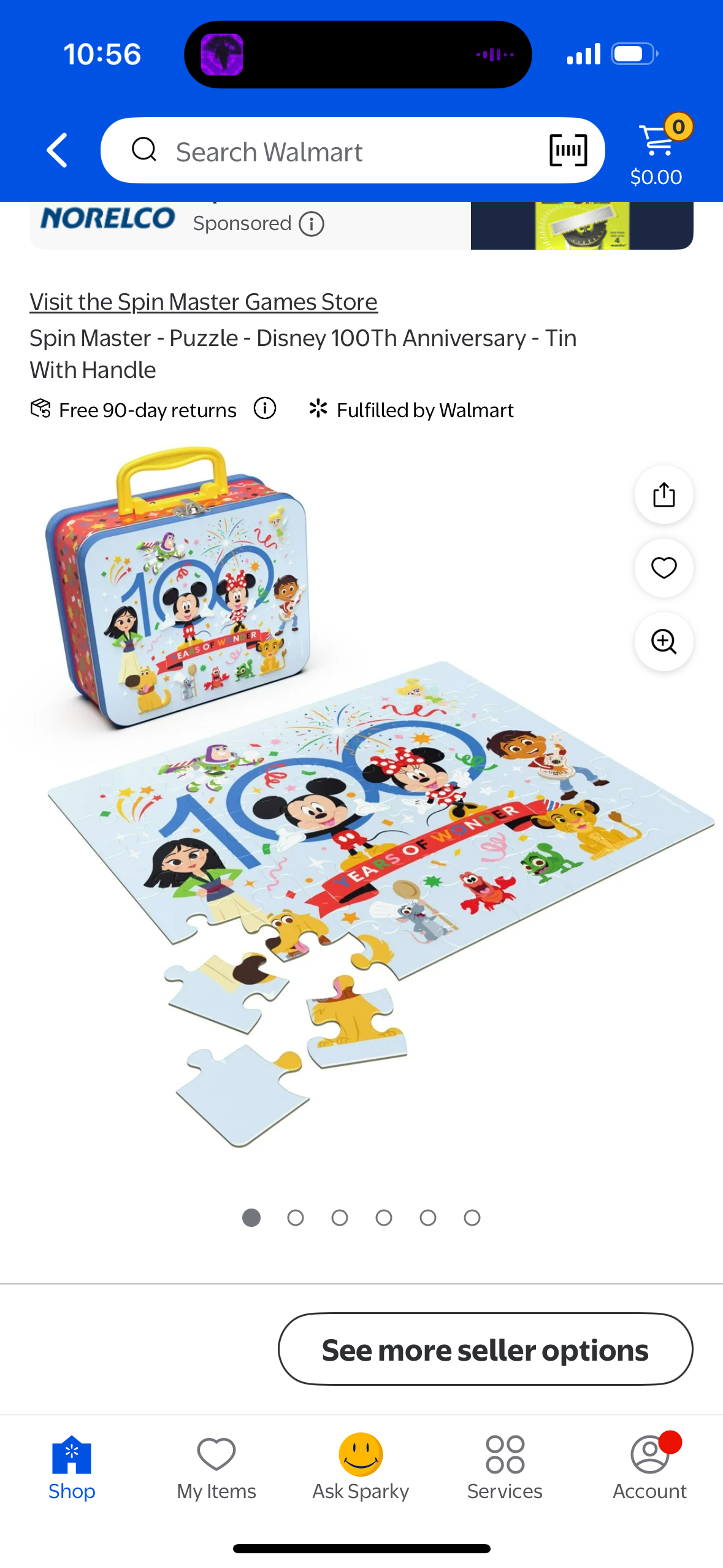 Disney100 Anniversary, 48-Piece Jigsaw Puzzle in Metal Tin Handle Lunch Box, Puzzles for Kids Ages 4-8, Disney Toys for Adults & Kids Ages 4 and up