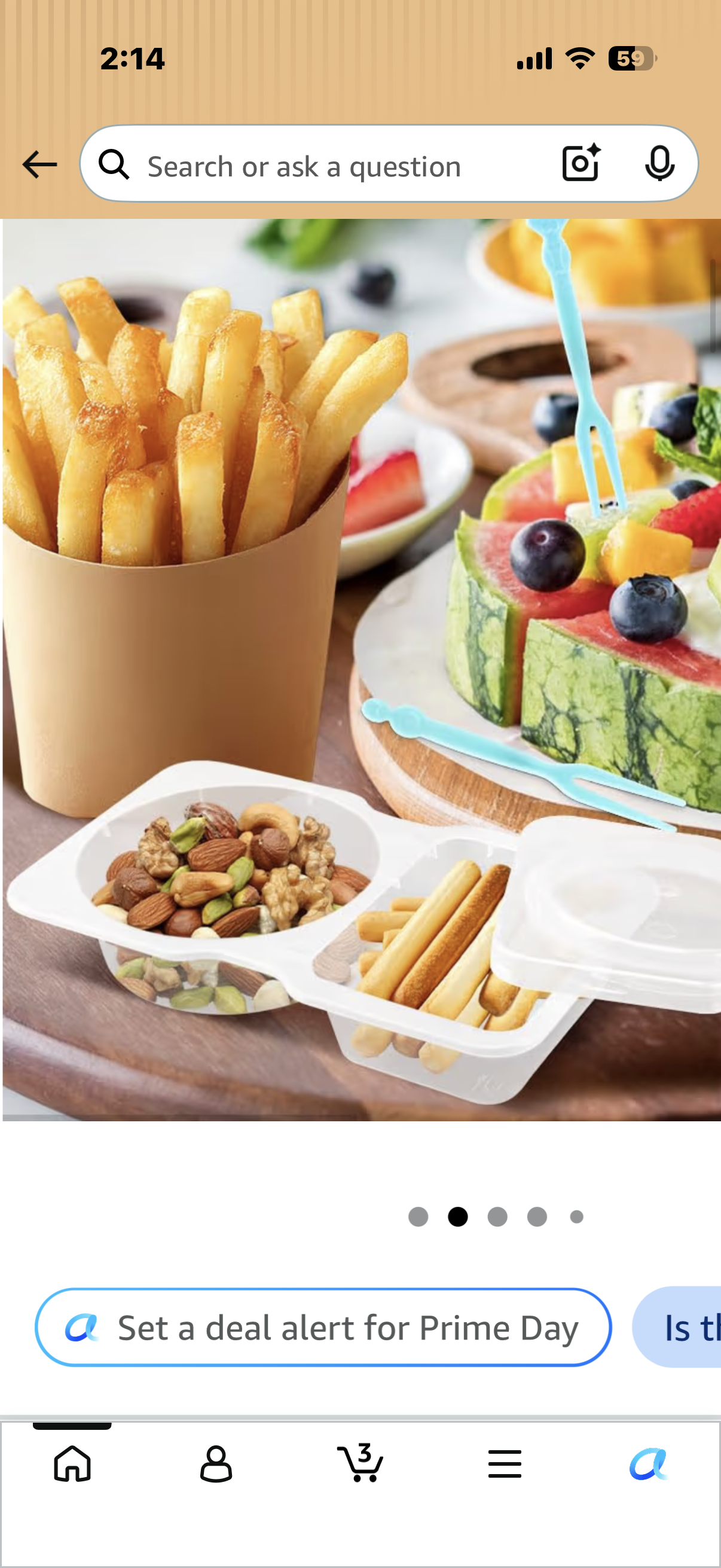 10 Pcs 2 compartment snack containers