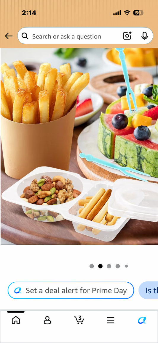 10 Pcs 2 compartment snack containers