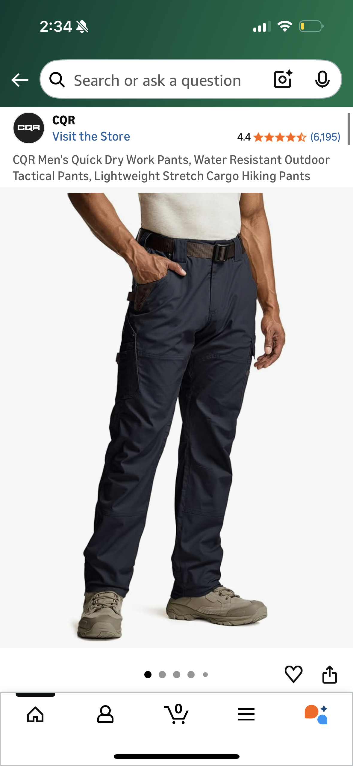 Men's Quick Dry Work Pants, Water Resistant Outdoor Tactical Pants, Lightweight Stretch Cargo Hiking Pants (Size 38W x 30L)