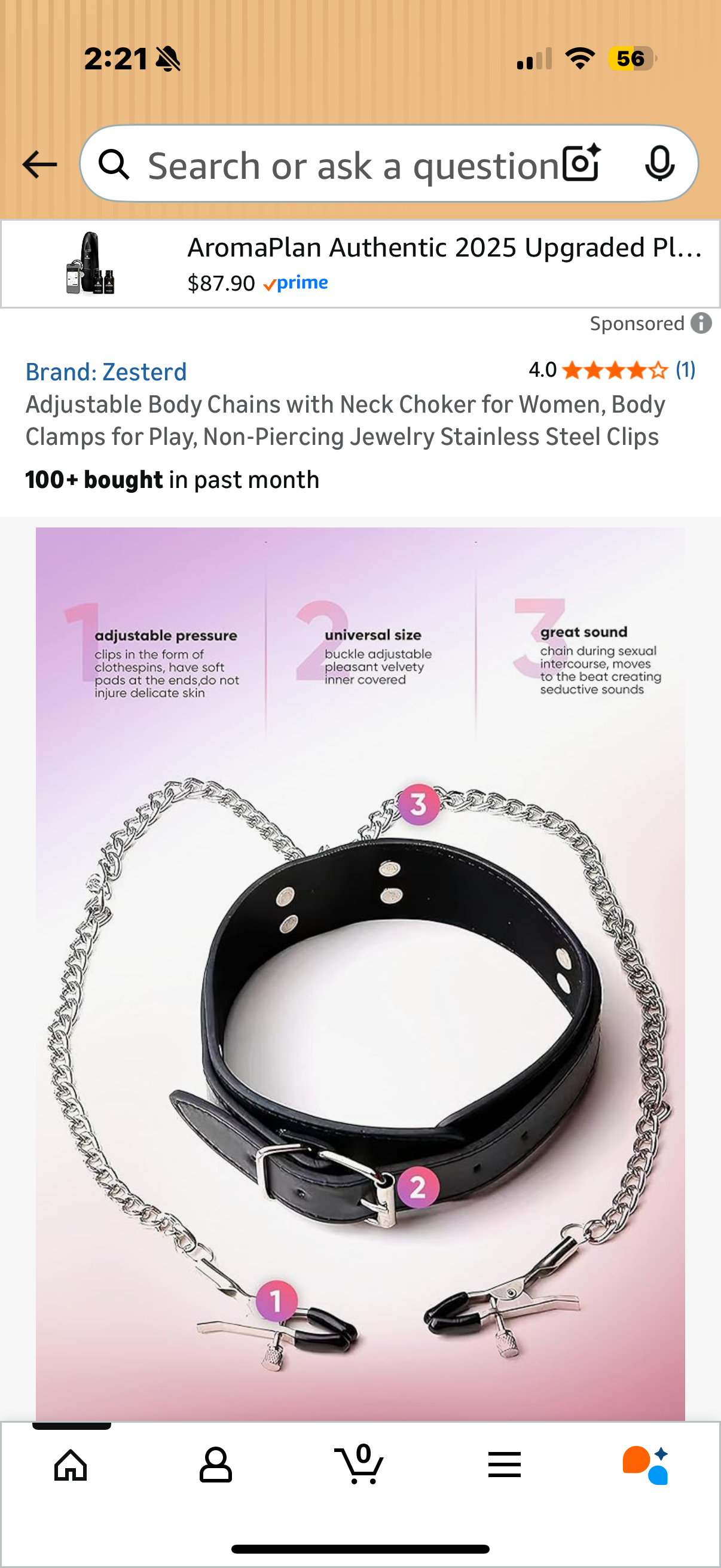 Adjustable Body Chains with Neck Choker for Women, Body Clamps for Play, Non-Piercing Jewelry Stainless Steel Clips