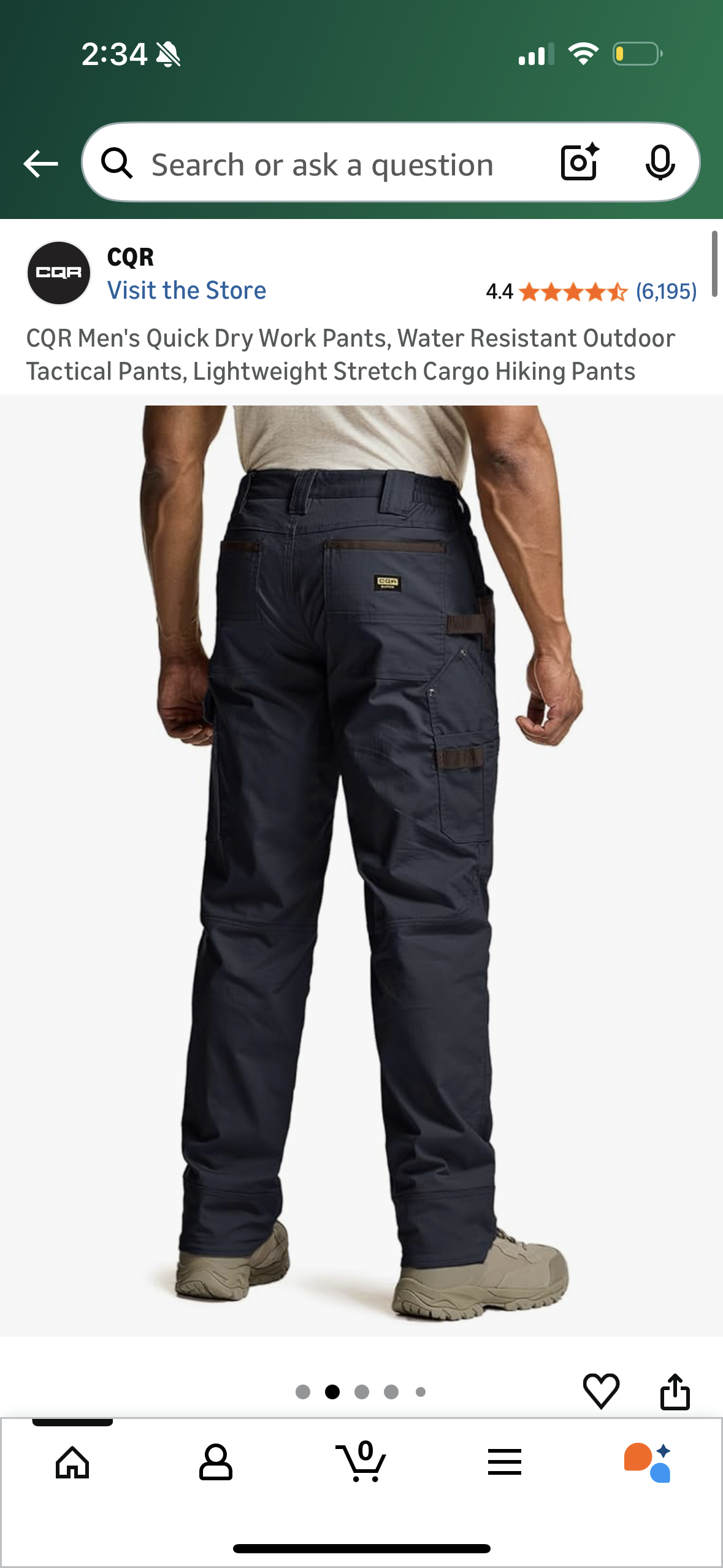 Men's Quick Dry Work Pants, Water Resistant Outdoor Tactical Pants, Lightweight Stretch Cargo Hiking Pants (Size 38W x 30L)