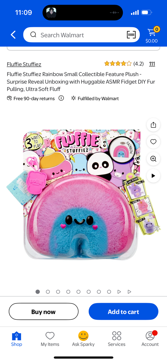 Fluffie Stuffiez Rainbow Small Collectible Feature Plush - Surprise Reveal Unboxing with Huggable ASMR Fidget DIY Fur Pulling, Ultra Soft Fluff