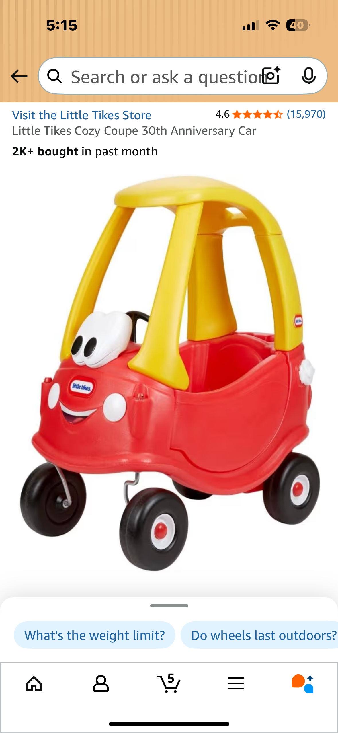 Little Tikes Cozy Coupe 30th Anniversary Car (R714)