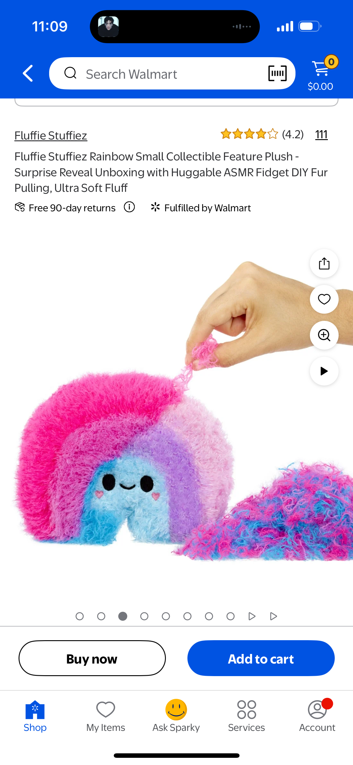 Fluffie Stuffiez Rainbow Small Collectible Feature Plush - Surprise Reveal Unboxing with Huggable ASMR Fidget DIY Fur Pulling, Ultra Soft Fluff