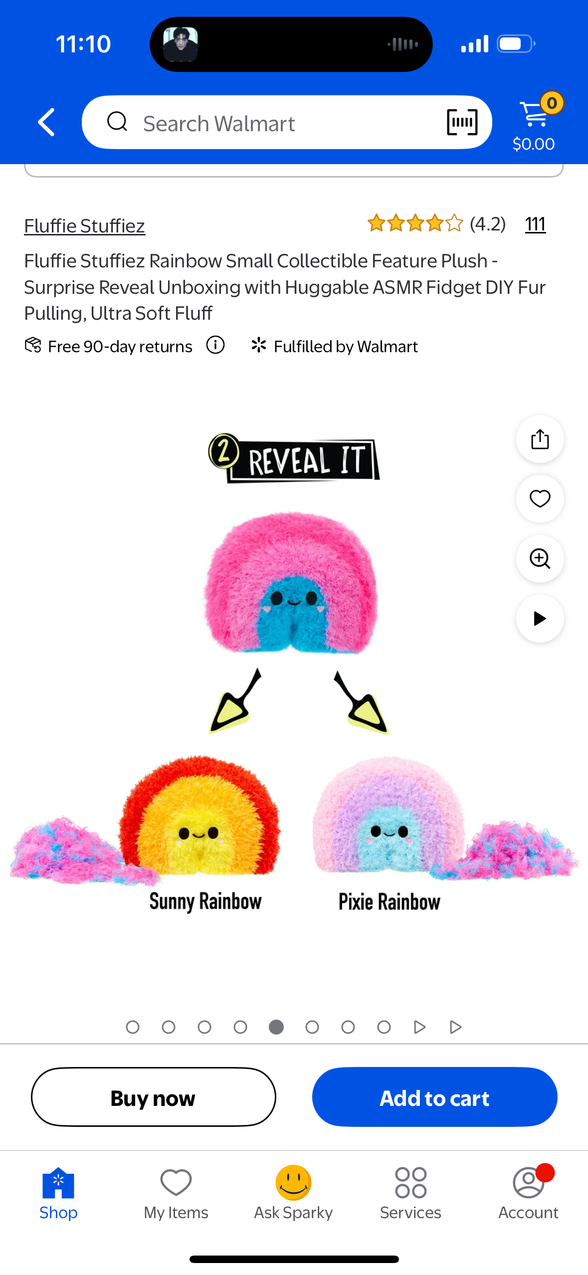 Fluffie Stuffiez Rainbow Small Collectible Feature Plush - Surprise Reveal Unboxing with Huggable ASMR Fidget DIY Fur Pulling, Ultra Soft Fluff