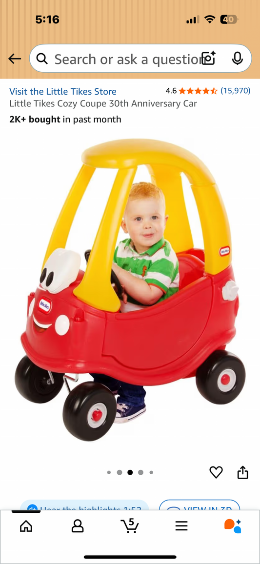 Little Tikes Cozy Coupe 30th Anniversary Car (R714)