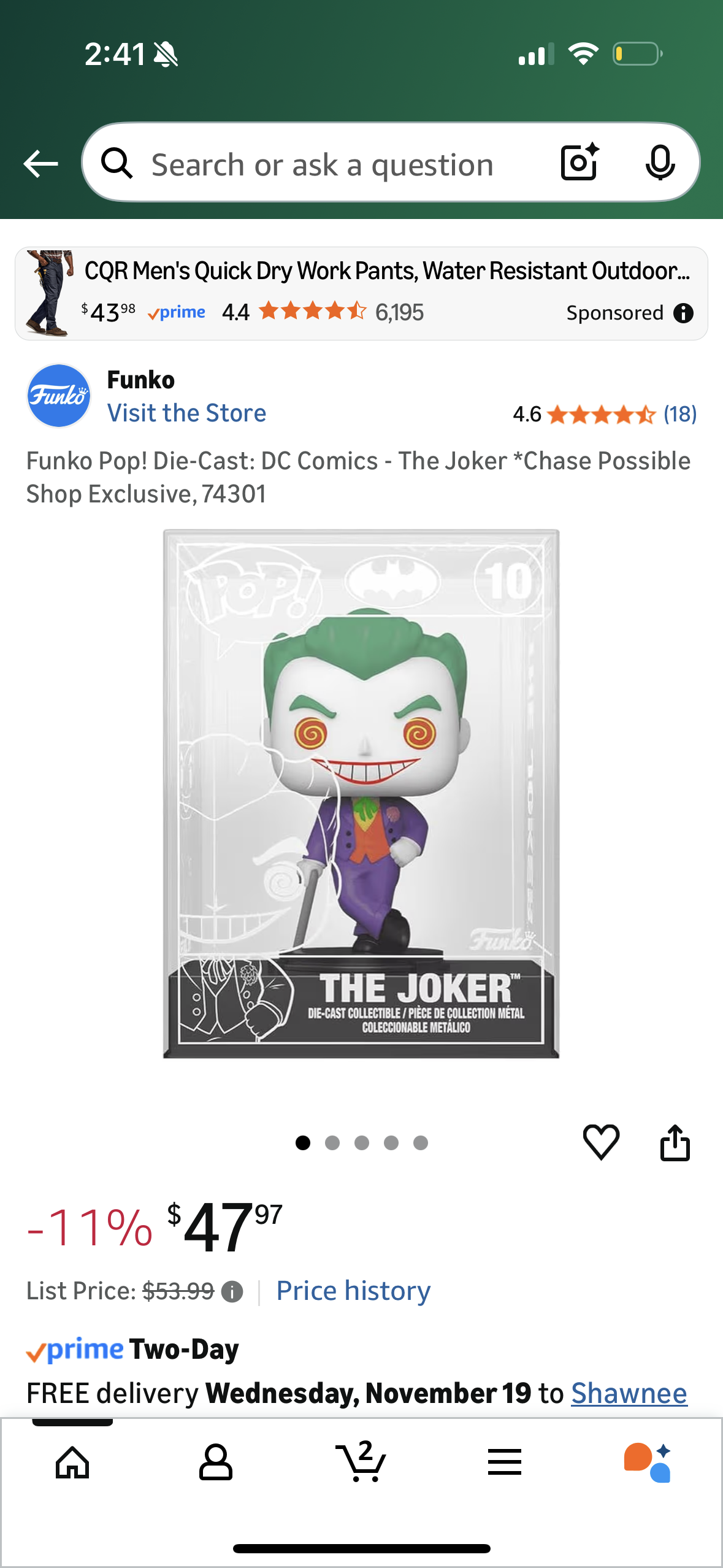 Funko Pop! Die-Cast: DC Comics - The Joker *Chase Possible Shop Exclusive, 74301