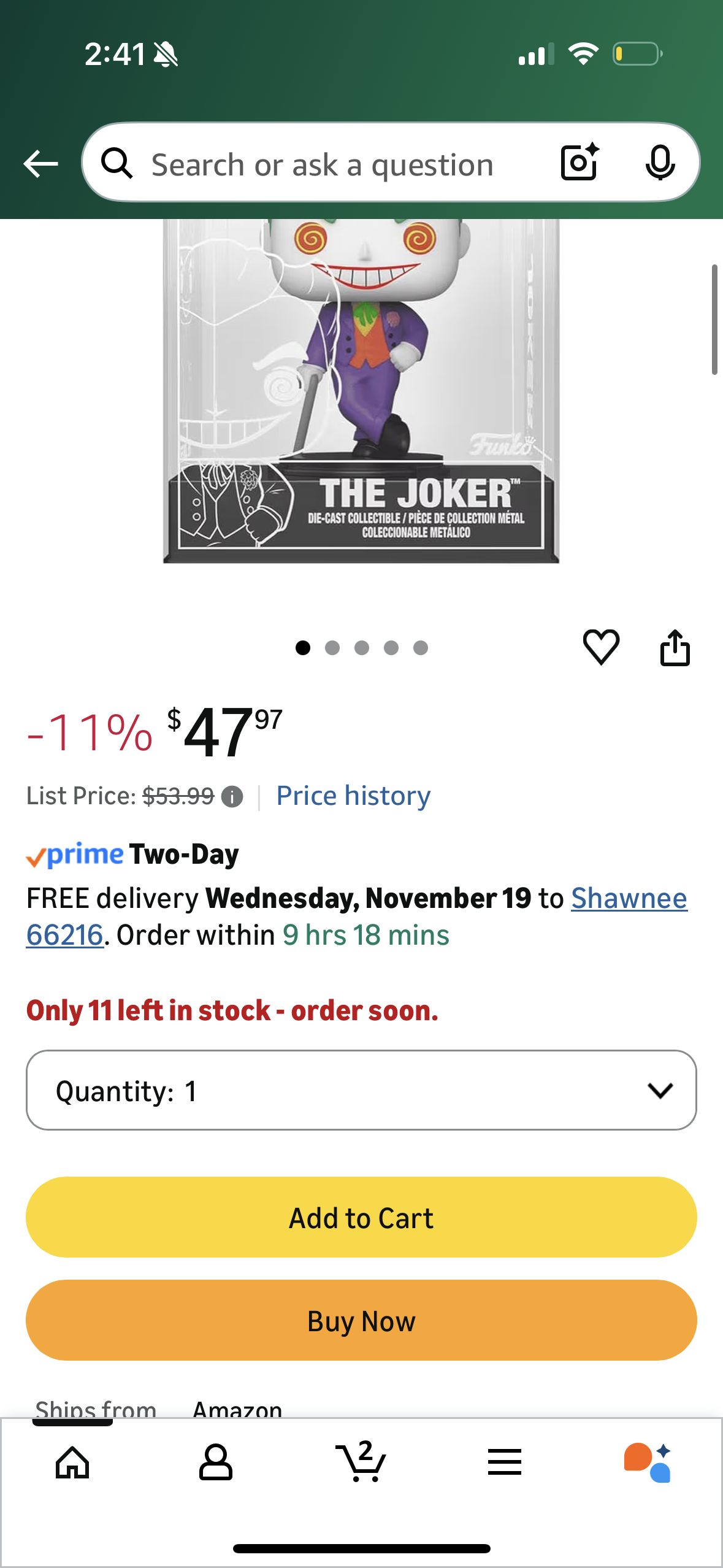 Funko Pop! Die-Cast: DC Comics - The Joker *Chase Possible Shop Exclusive, 74301