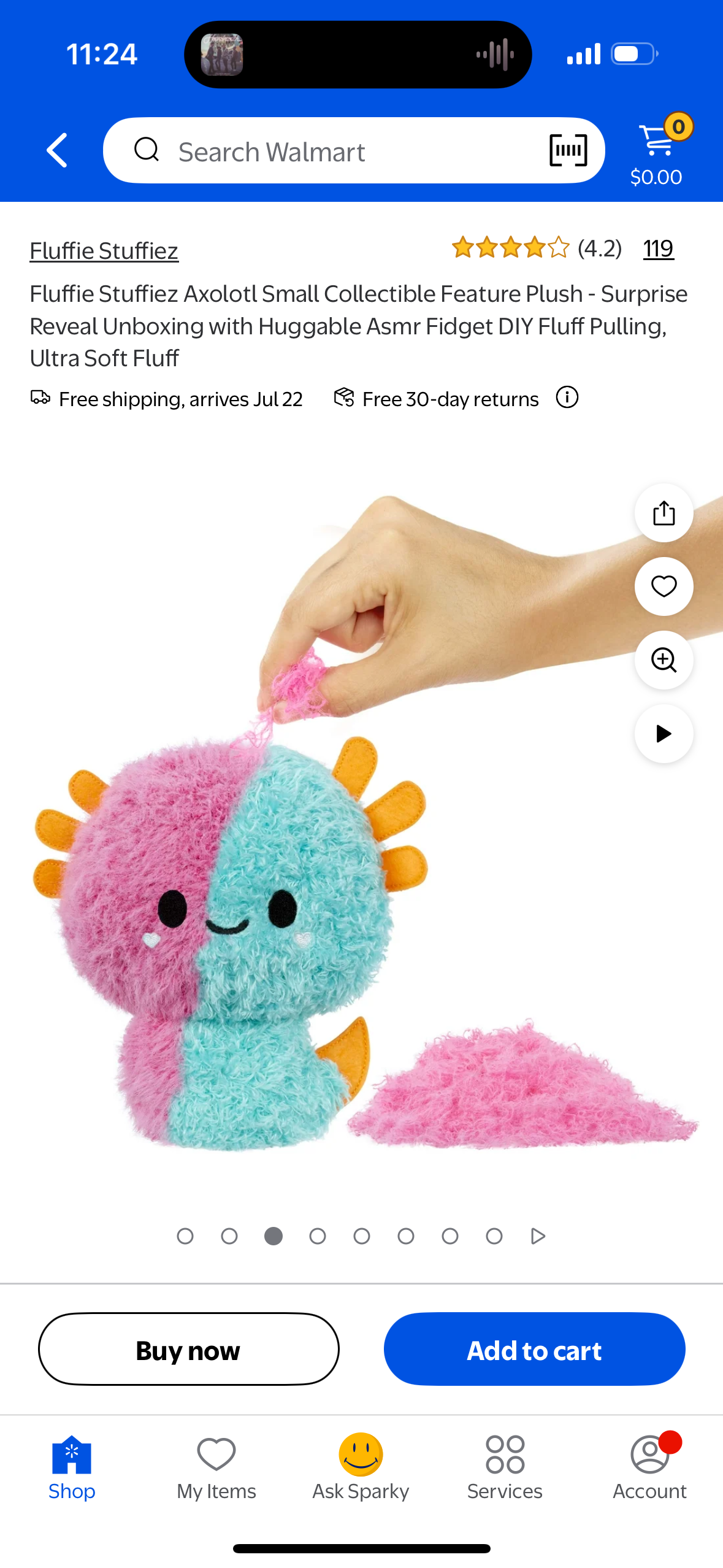 Fluffie Stuffiez Axolotl Small Collectible Feature Plush - Surprise Reveal Unboxing with Huggable Asmr Fidget DIY Fluff Pulling, Ultra Soft Fluff
