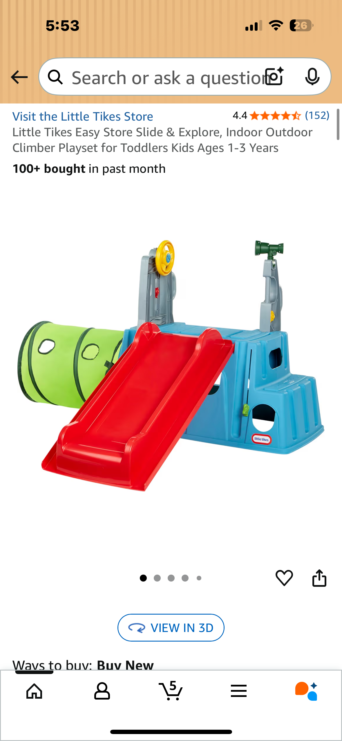 Little Tikes Easy Store Slide & Explore, Indoor Outdoor Climber Playset for Toddlers Kids Ages 1-3 Years (R715)