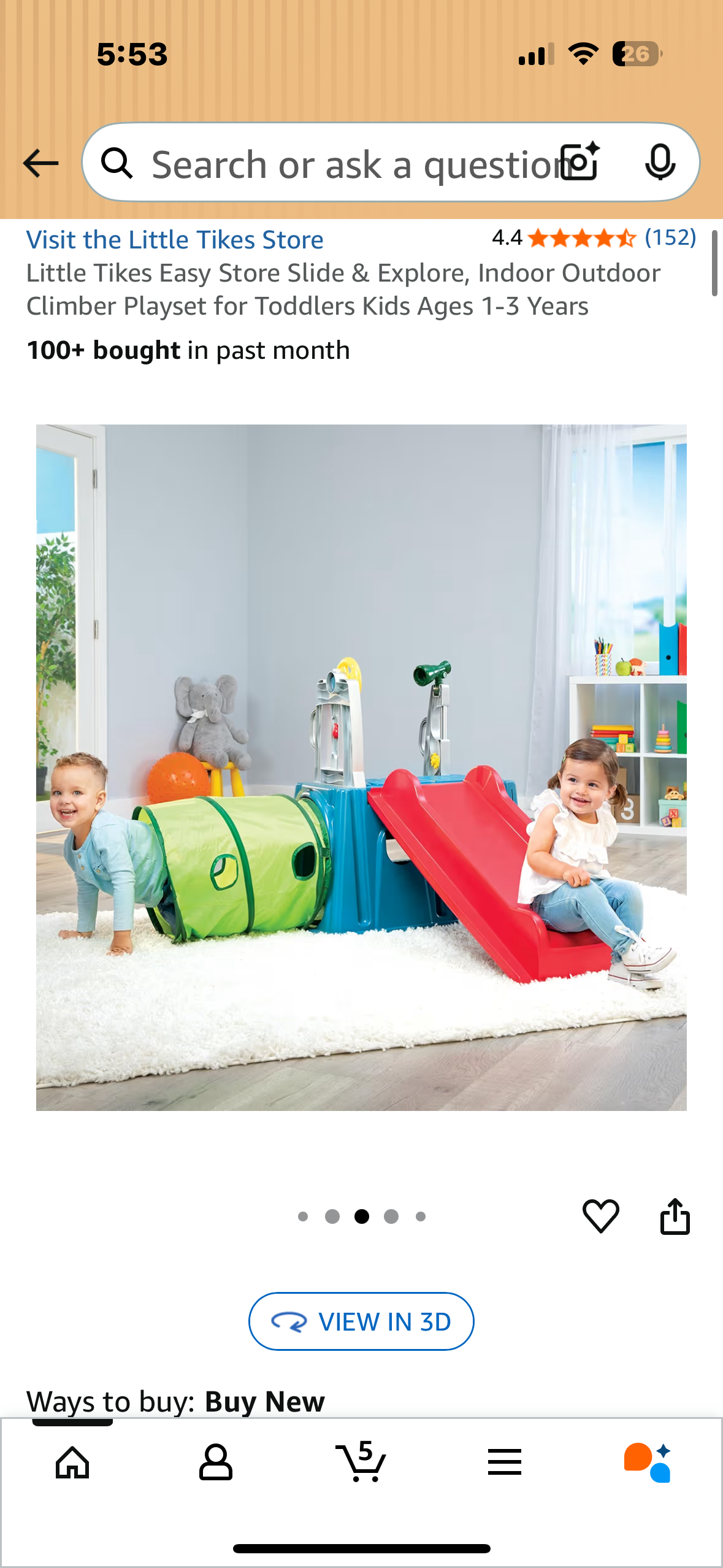 Little Tikes Easy Store Slide & Explore, Indoor Outdoor Climber Playset for Toddlers Kids Ages 1-3 Years (R715)
