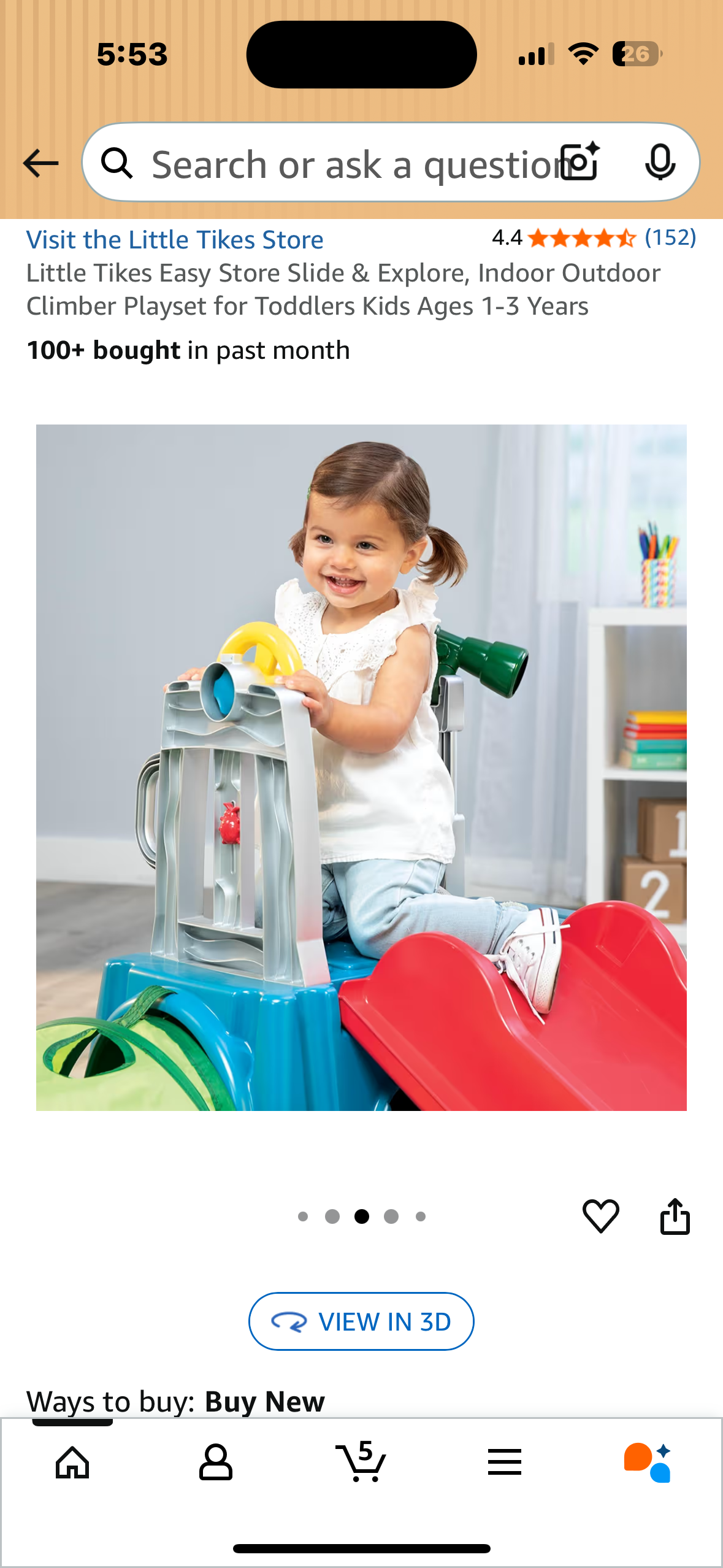 Little Tikes Easy Store Slide & Explore, Indoor Outdoor Climber Playset for Toddlers Kids Ages 1-3 Years (R715)