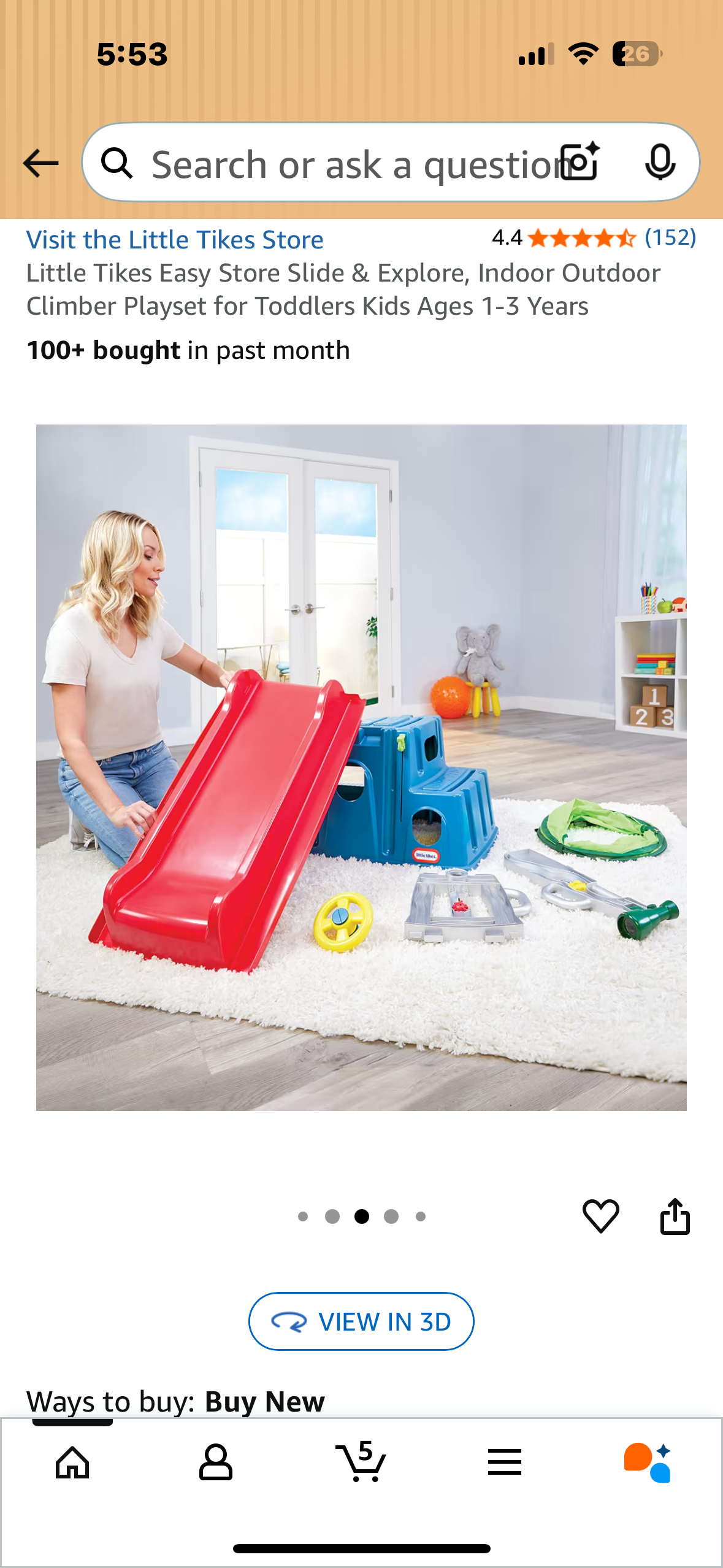 Little Tikes Easy Store Slide & Explore, Indoor Outdoor Climber Playset for Toddlers Kids Ages 1-3 Years (R715)