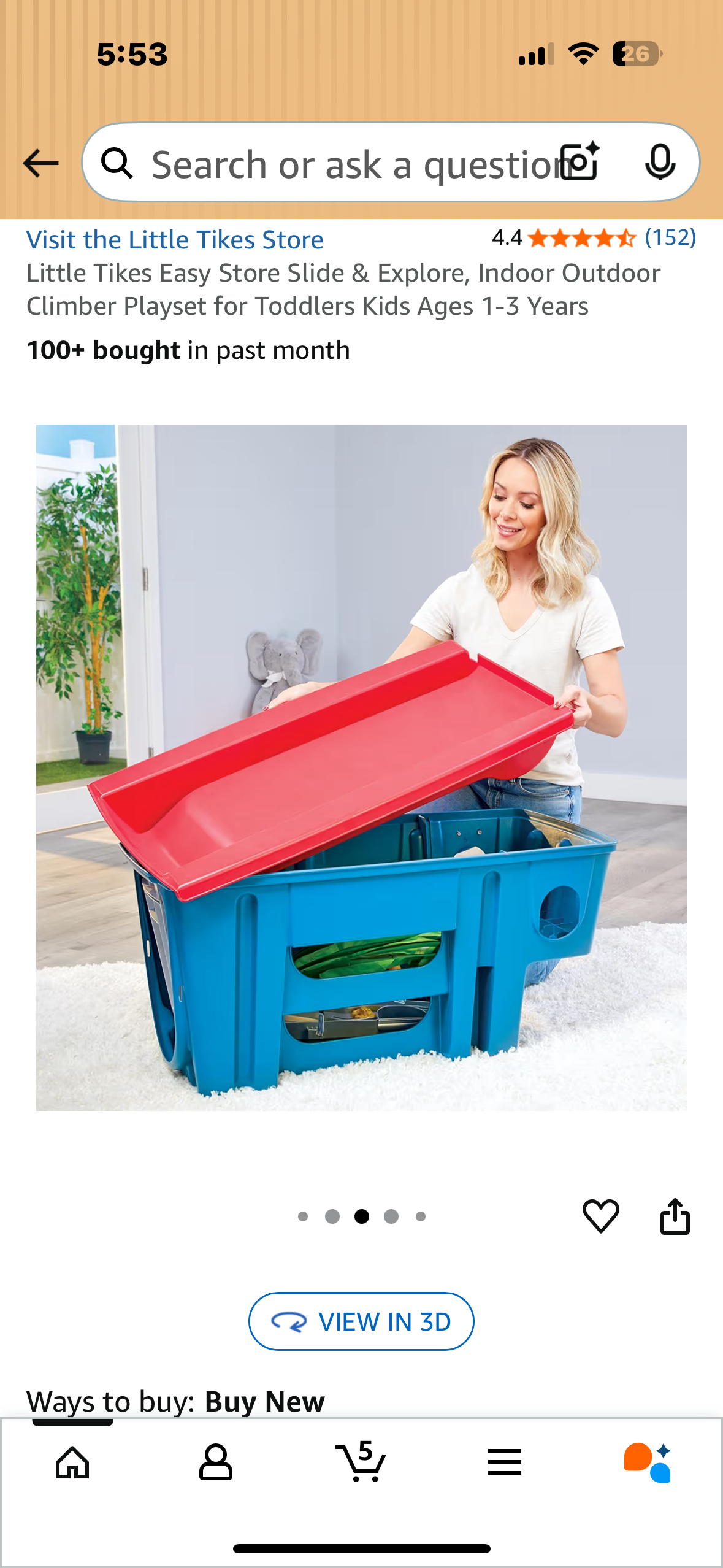 Little Tikes Easy Store Slide & Explore, Indoor Outdoor Climber Playset for Toddlers Kids Ages 1-3 Years (R715)