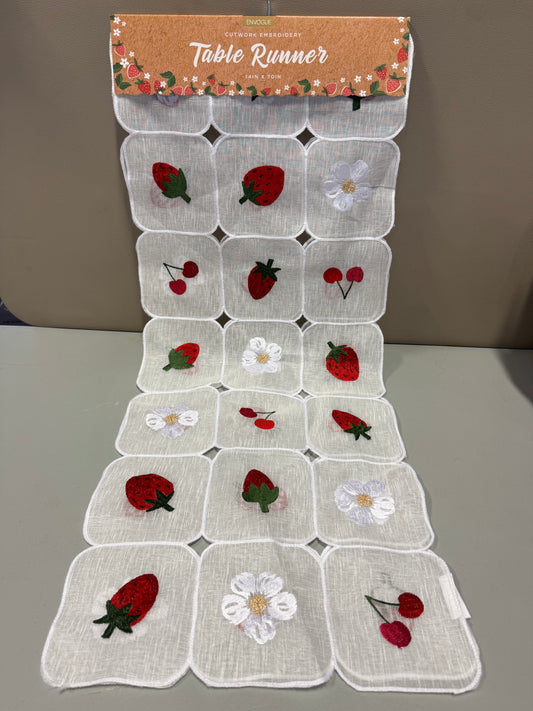 Cutworm Embroidery Table Runner 14inx70in