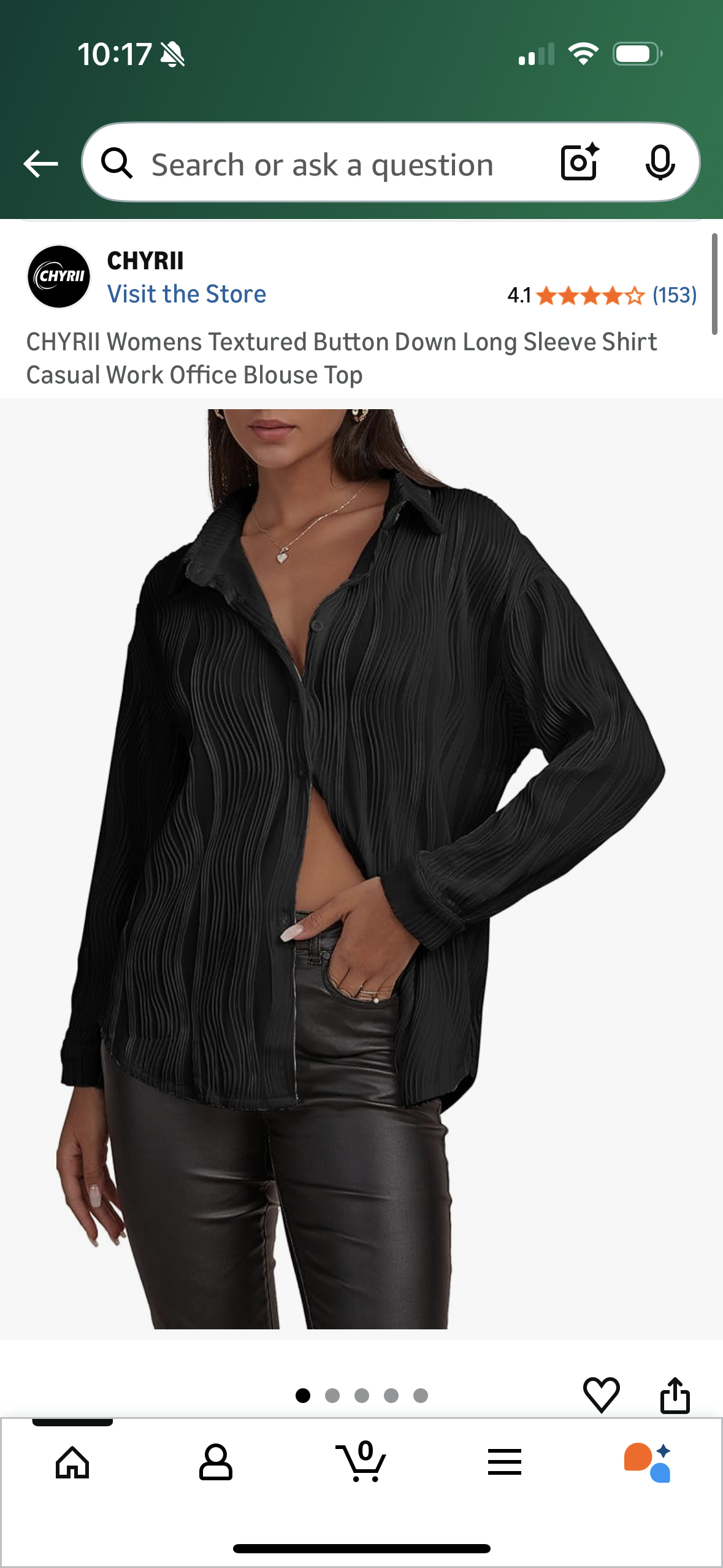 Women’s Textured Button Down Long Sleeve Shirt (Size X-Large)