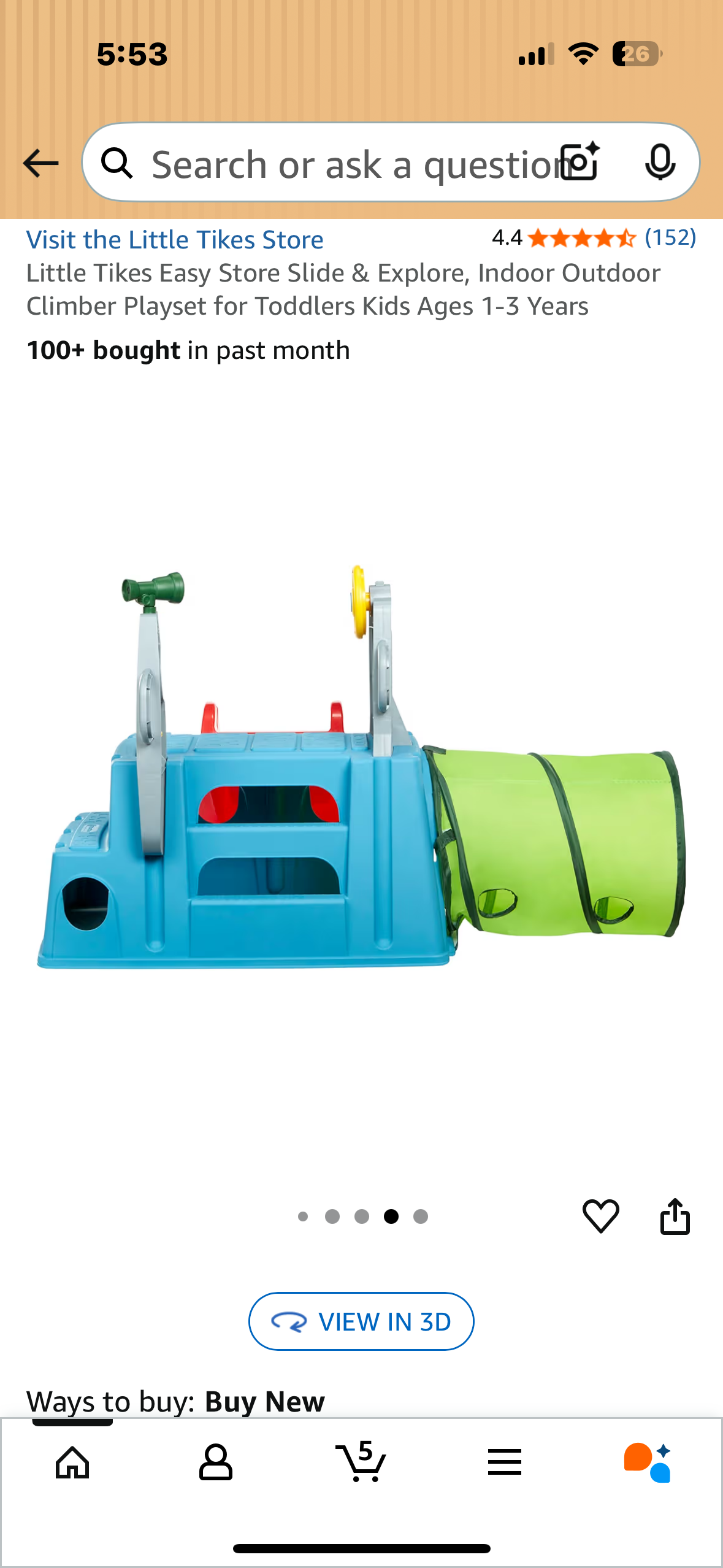 Little Tikes Easy Store Slide & Explore, Indoor Outdoor Climber Playset for Toddlers Kids Ages 1-3 Years (R715)