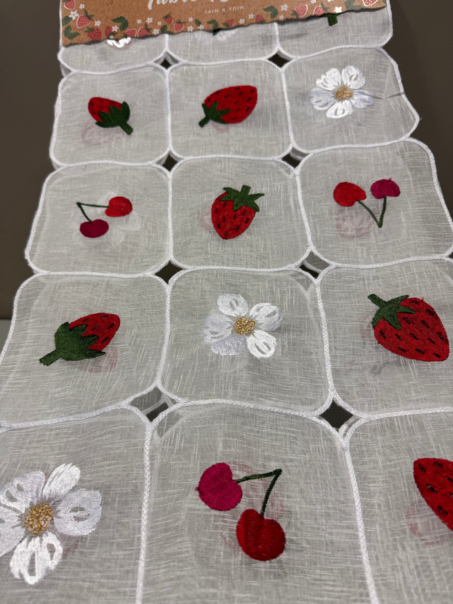 Cutworm Embroidery Table Runner 14inx70in