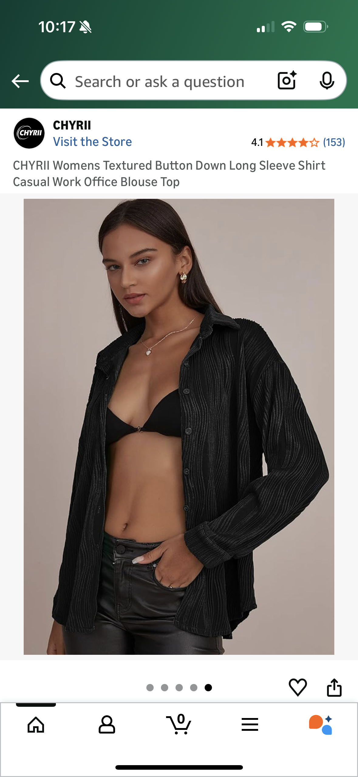 Women’s Textured Button Down Long Sleeve Shirt (Size X-Large)