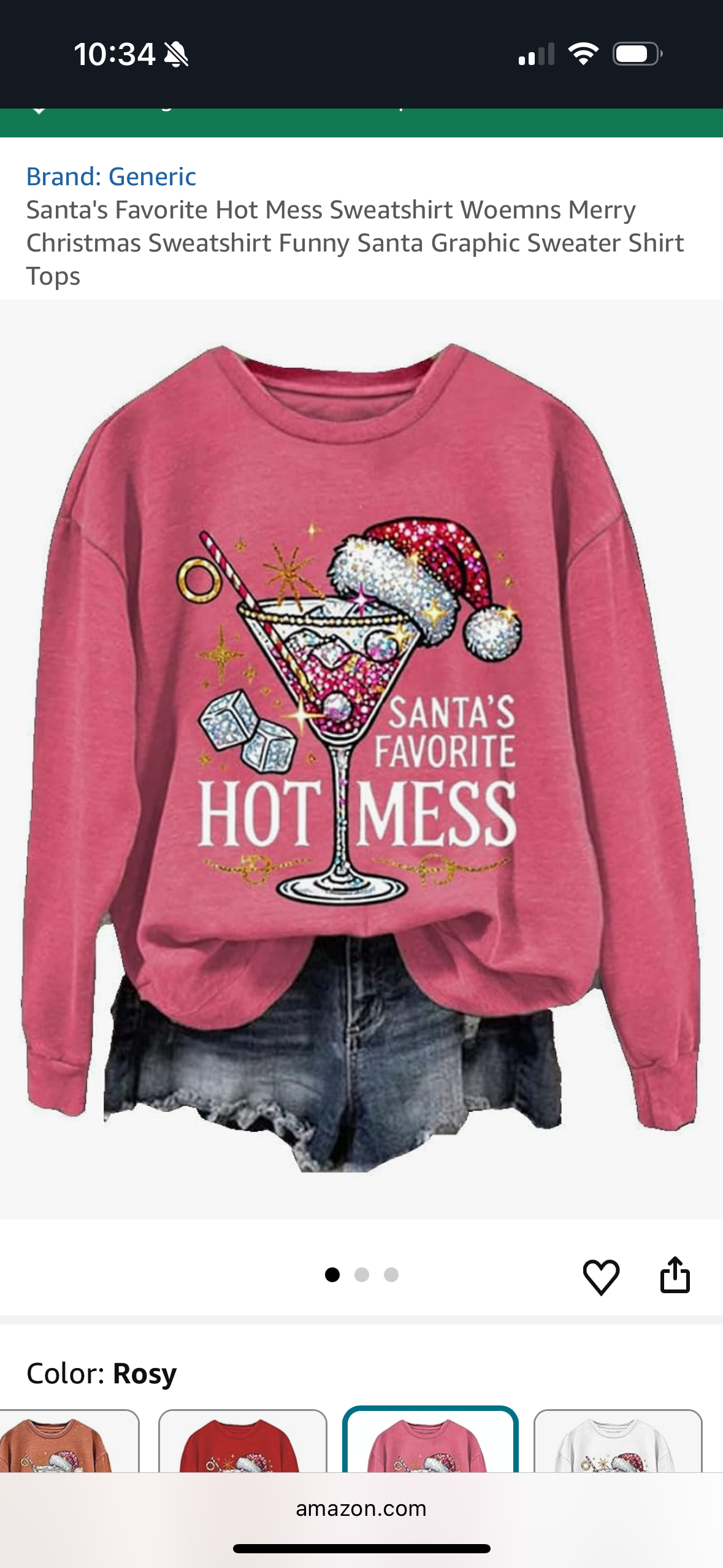 Santa's Favorite Hot Mess Sweatshirt (Size X-Large)
