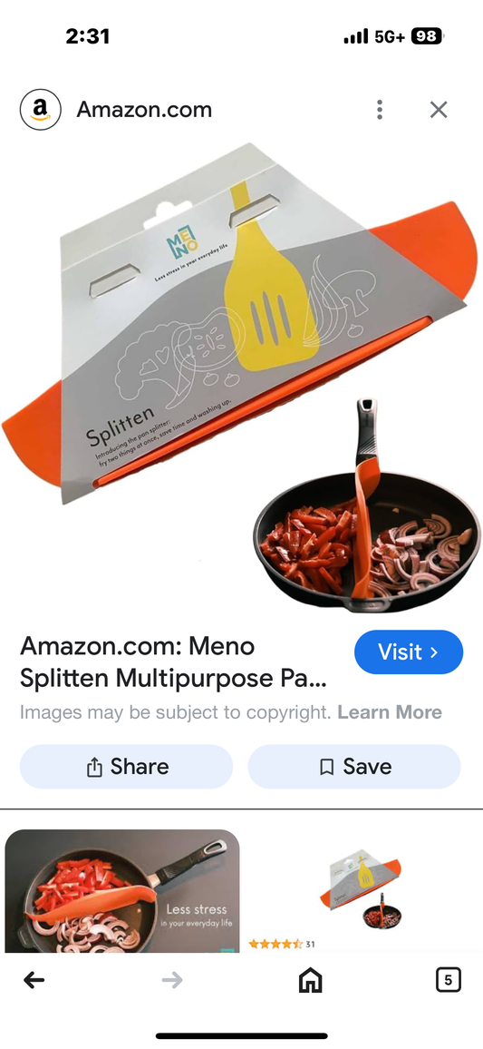 Multipurpose Pan Divider - Food-Grade Flexible Silicone For Separating & Cooking Food - Easy to Use & Clean Kitchen Hack - Zero BPA, Microwave & Dishwasher Safe - Fits 9-11 Inch Pans
