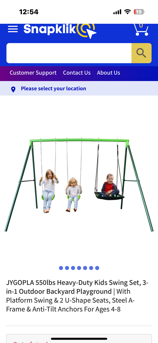 JYGOPLA 550lbs Heavy-Duty Kids Swing Set, 3-in-1 Backyard Playground with Platform Swing & 2 U-Shape Seats, Steel A-Frame & Anti-Tilt Anchors for Ages 4-8 (W477)