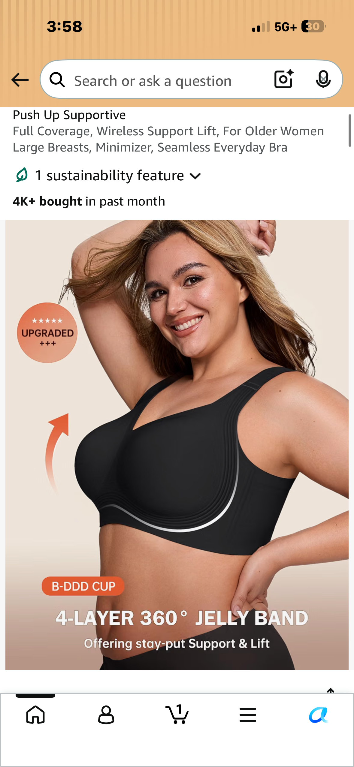 BUMXUZUN Wireless Bras for Women No Underwire Seamless Bra Full Coverage U Neck Push Up Sports Bra (Large)