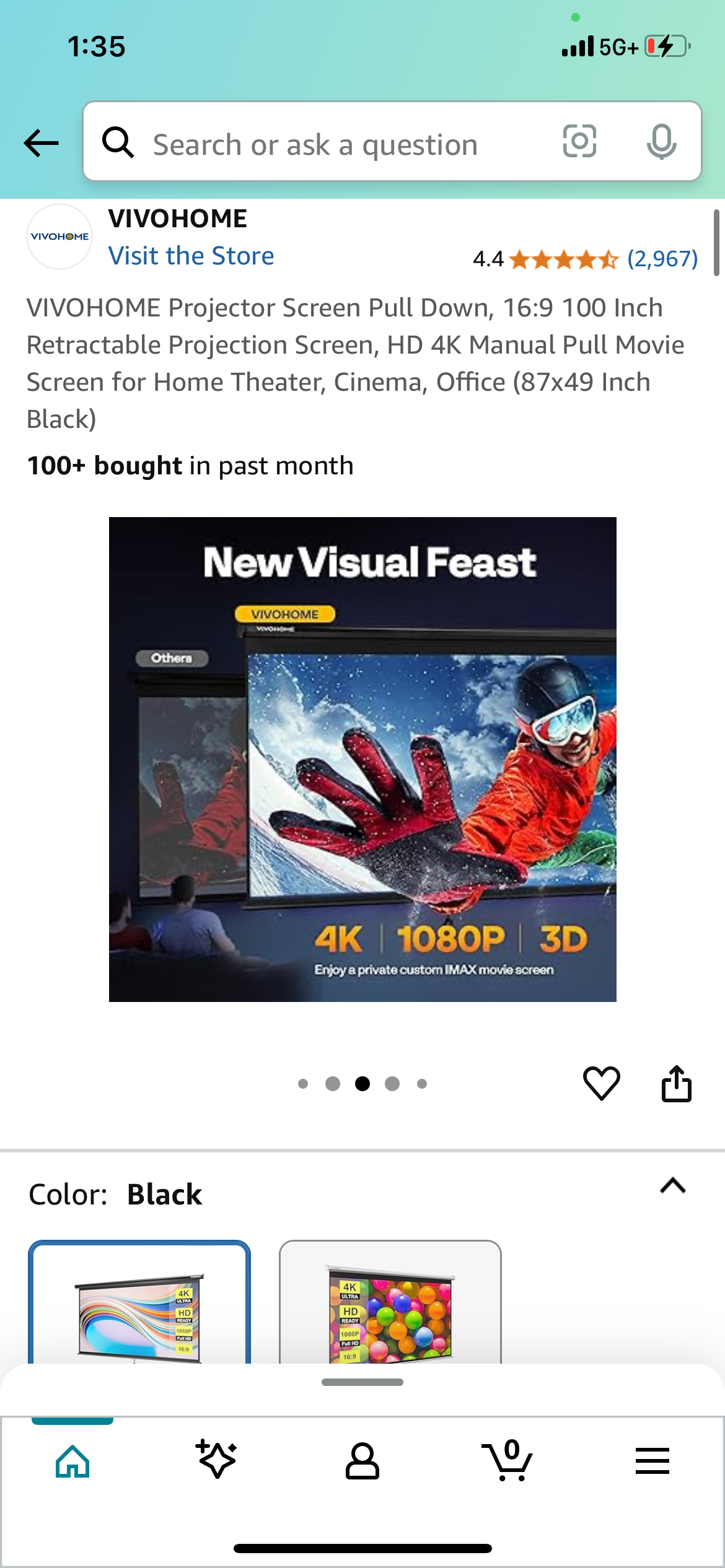 New - 100" Projector Screen (O339)