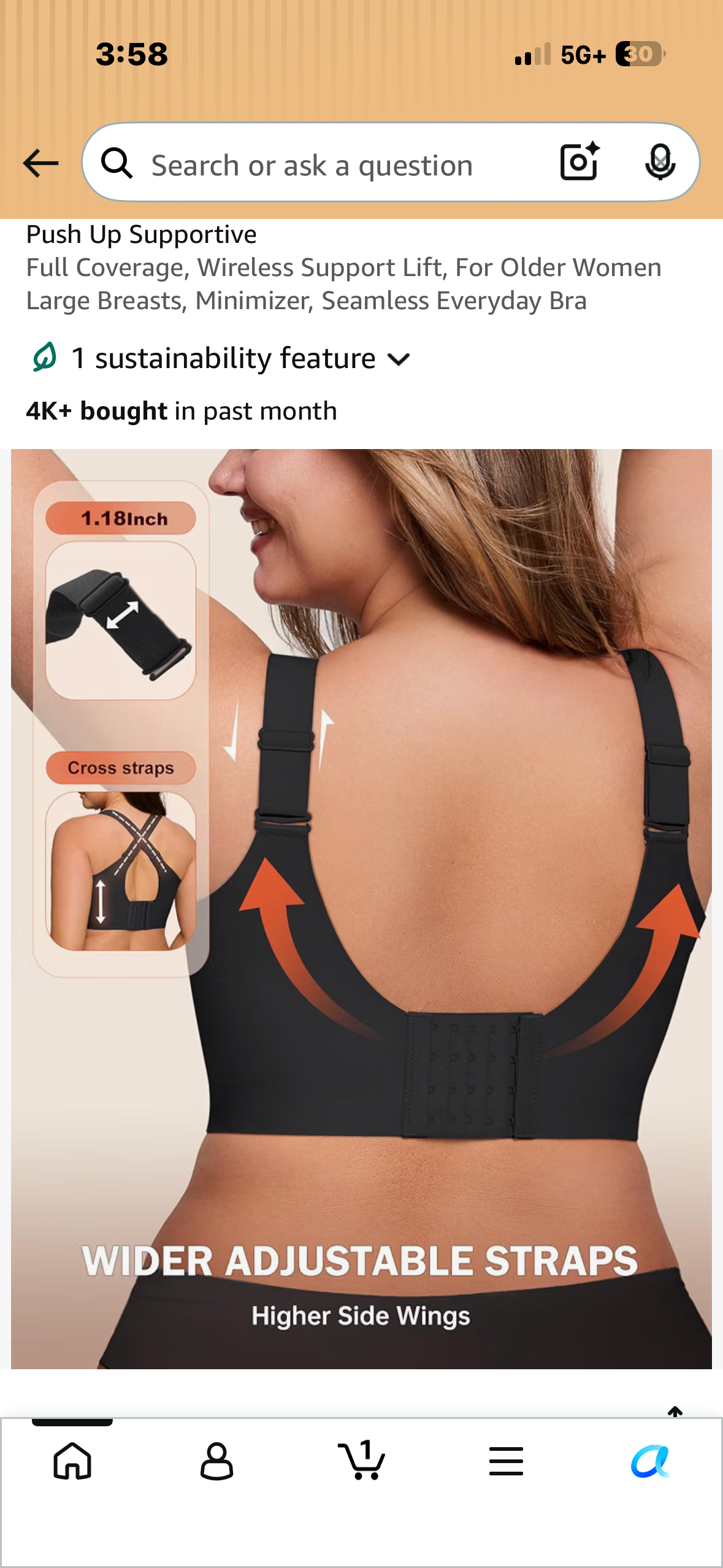 BUMXUZUN Wireless Bras for Women No Underwire Seamless Bra Full Coverage U Neck Push Up Sports Bra (Large)