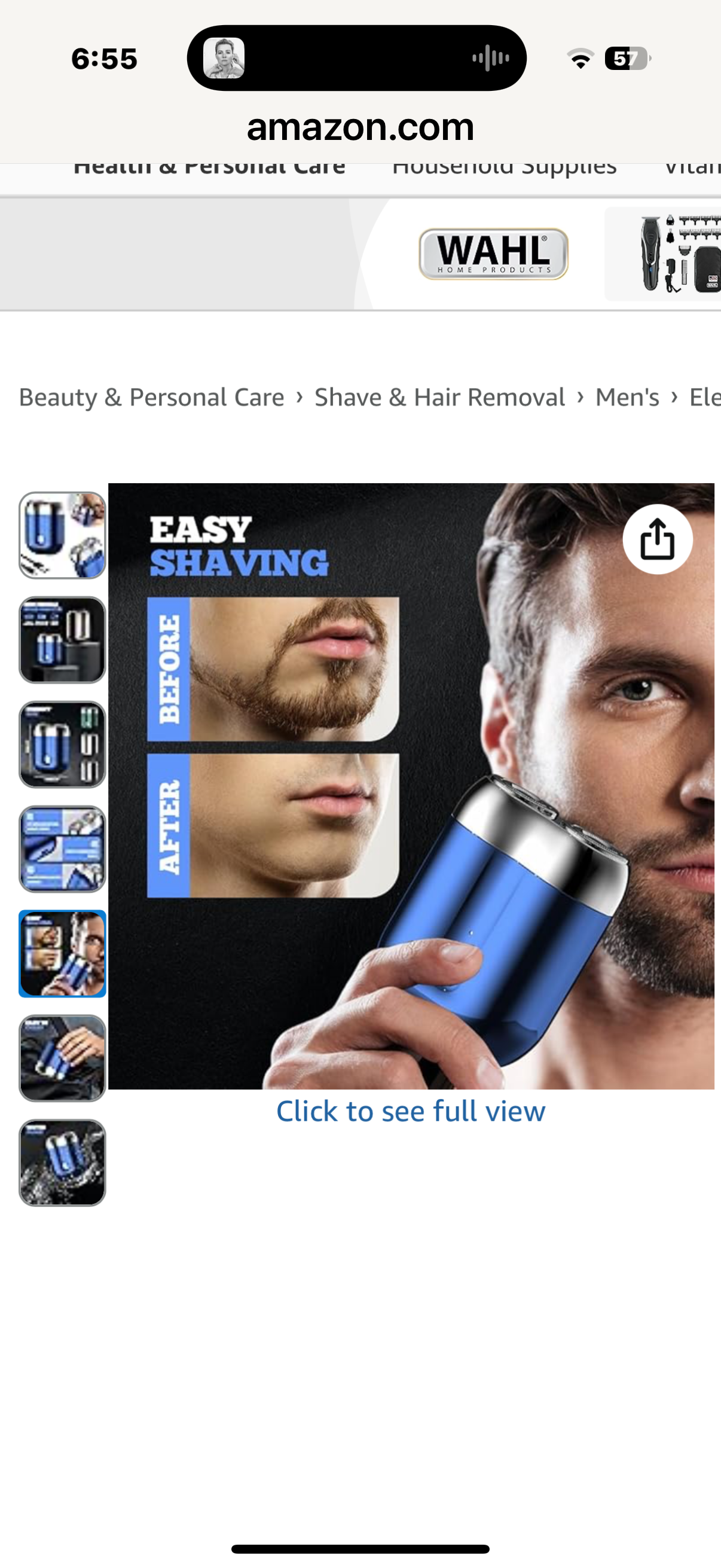 New Model Mini Dual-Head Electric Razor, Upgrade Pocket Shaver, Washable Double Head Razor, USB Rechargeable Waterproof Compact Electric Shaver(Blue)