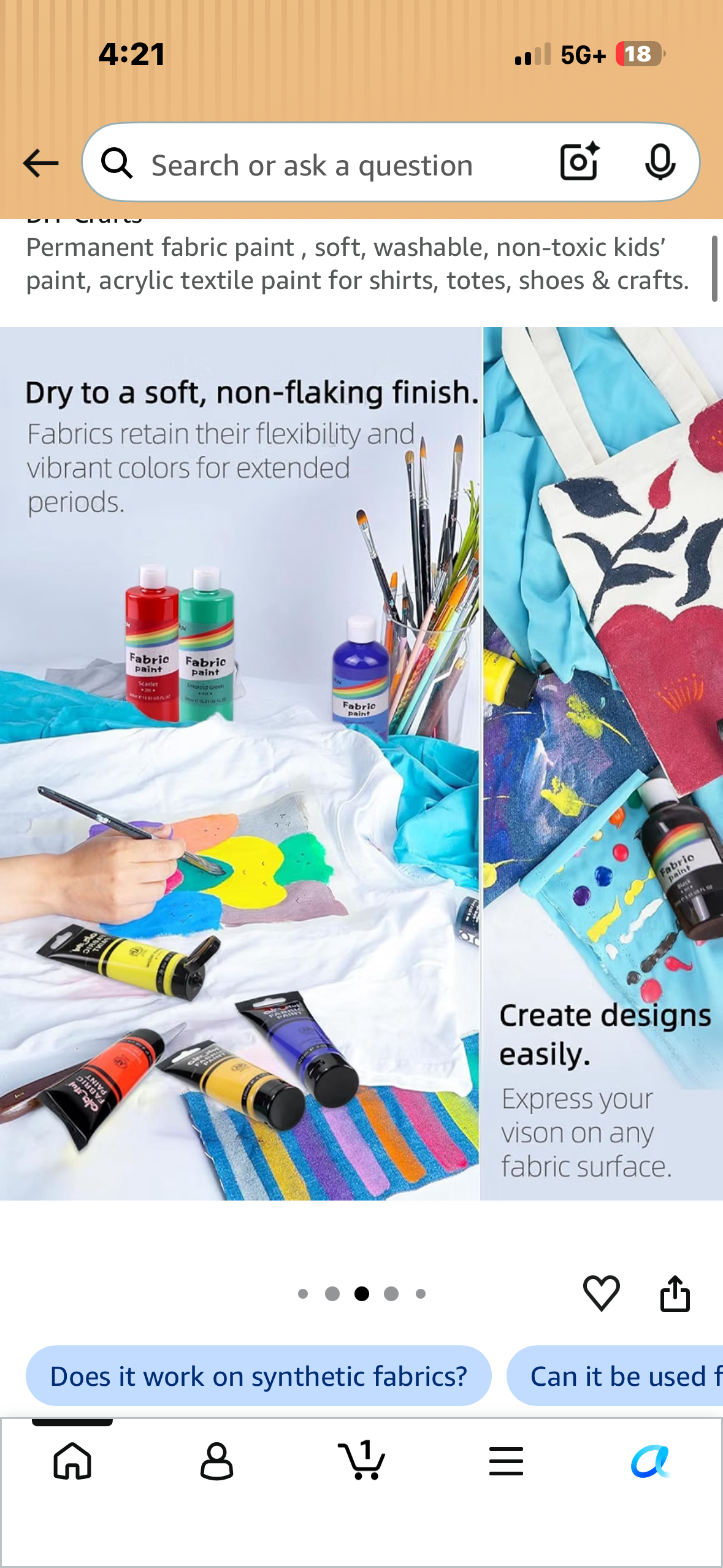 Colorful Permanent Fabric Paint, 16.6oz Textile Paint for DIY Crafts Permanent fabric paint , soft, washable, non-toxic kids’ paint, acrylic textile paint for shirts, totes, shoes & crafts.