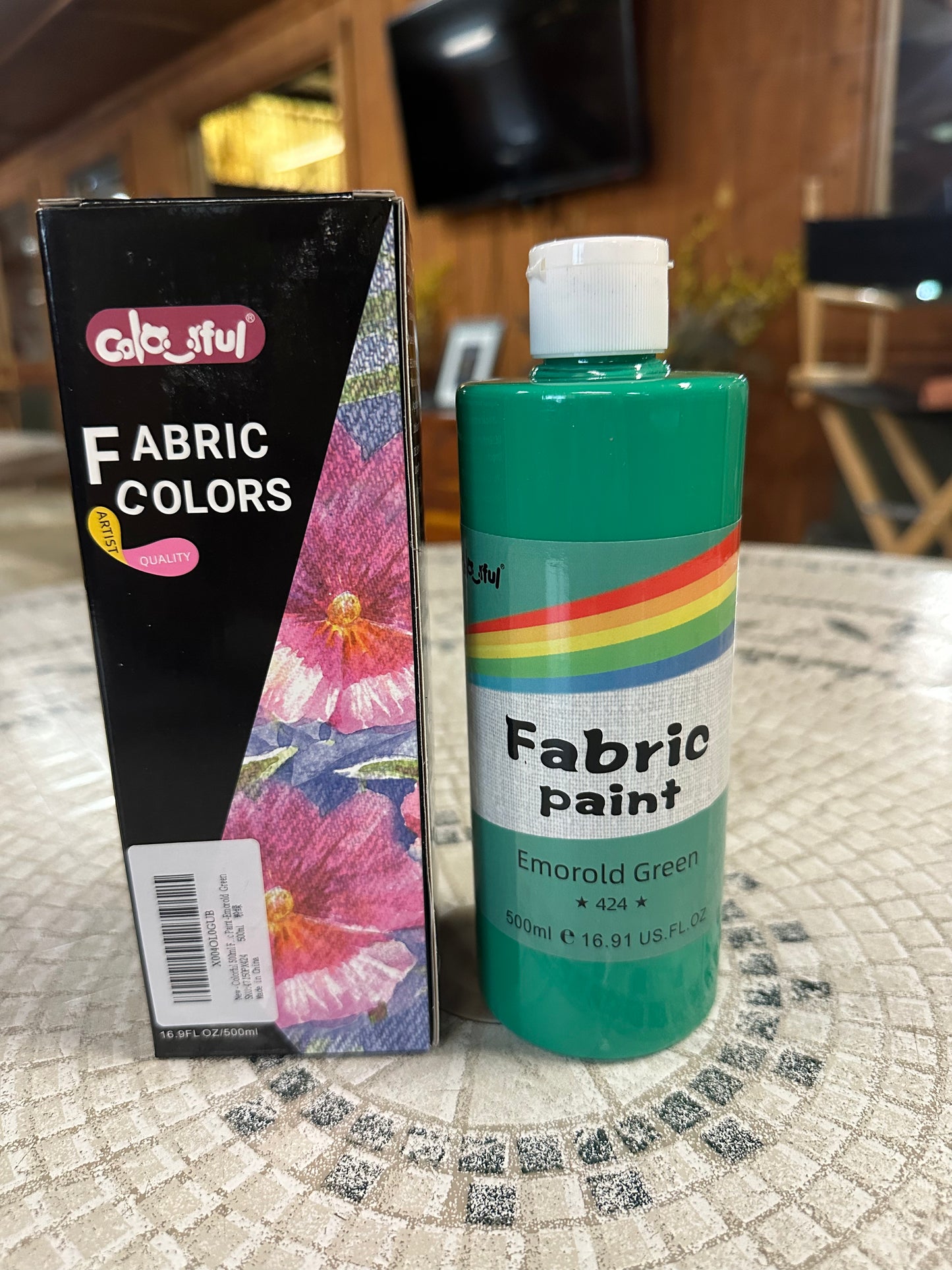 Colorful Permanent Fabric Paint, 16.6oz Textile Paint for DIY Crafts Permanent fabric paint , soft, washable, non-toxic kids’ paint, acrylic textile paint for shirts, totes, shoes & crafts.