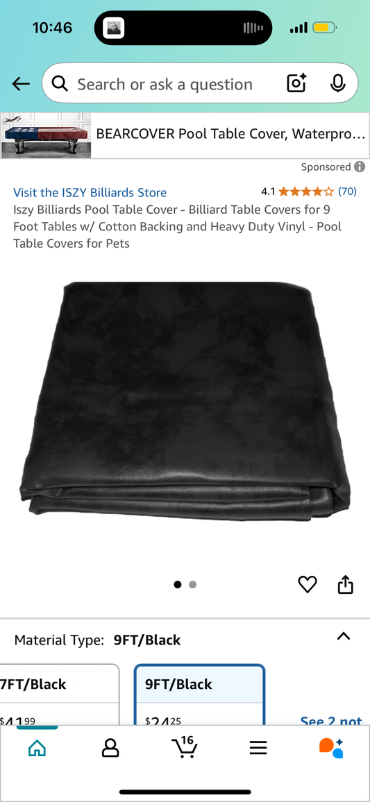 Iszy Billiards Pool Table Cover - Billiard Table Covers for 9 Foot Tables w/ Cotton Backing and Heavy Duty Vinyl - Pool Table Covers for Pets