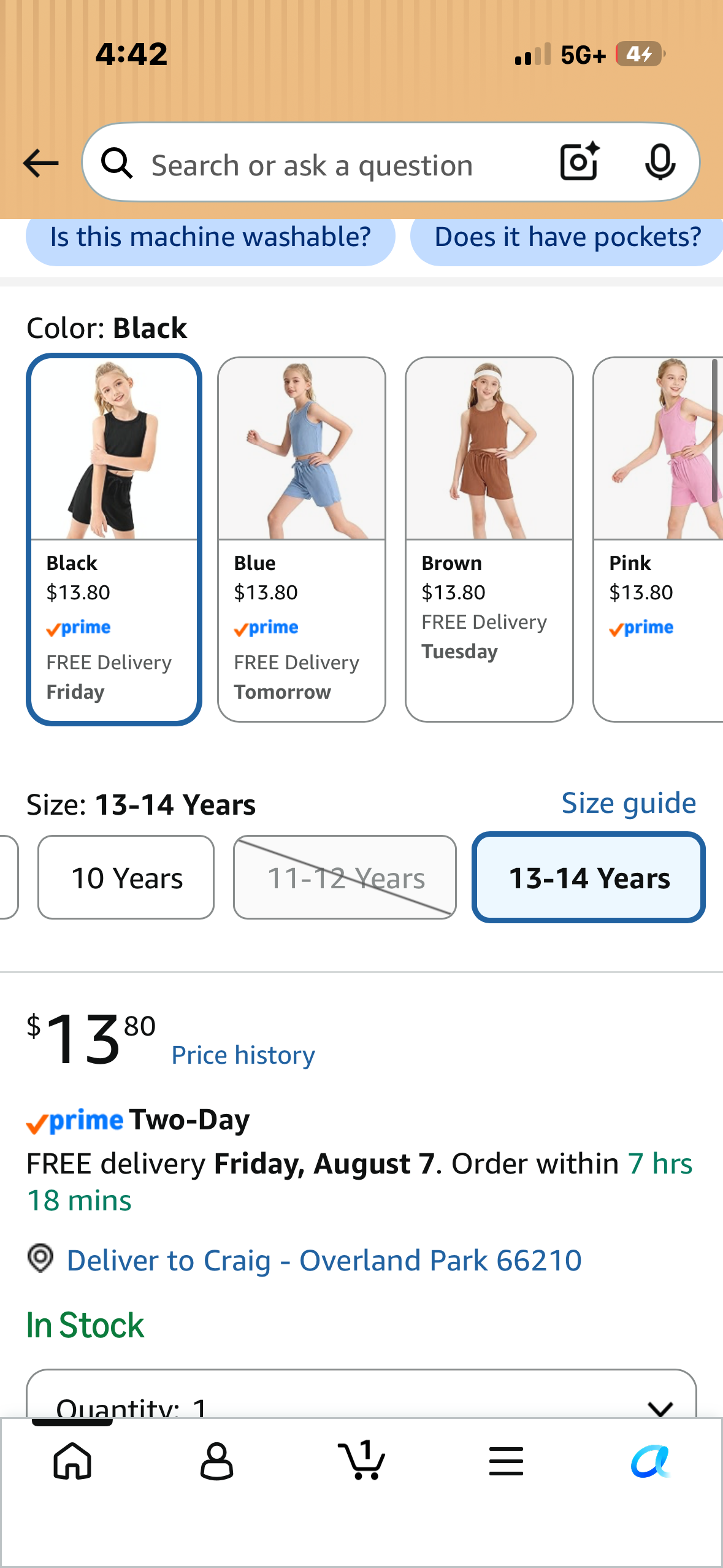 NEW 13-14Y Tween Girls Stretchy Rib Knit Outfit, Rayon Tank & Shorts Set, Casual Lounge Playwear