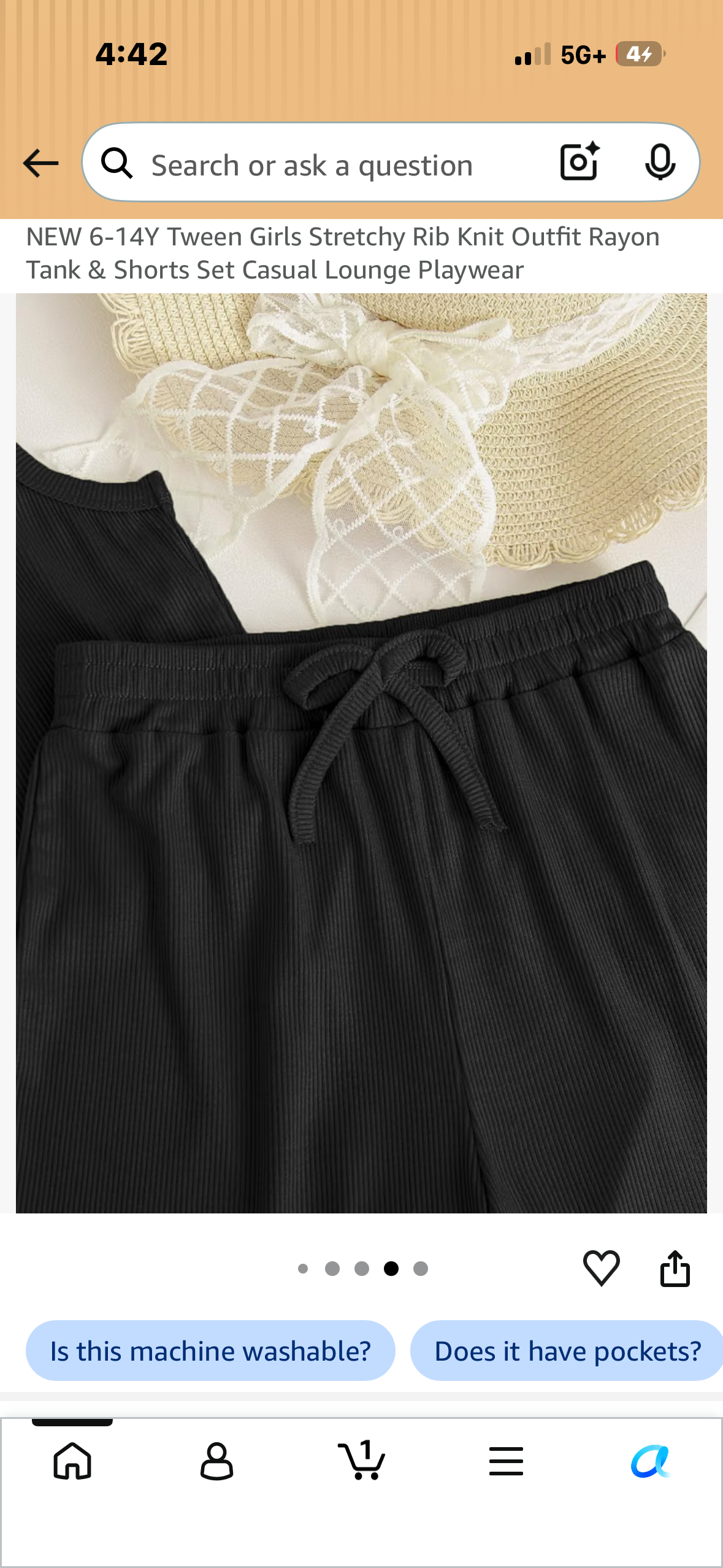 NEW 13-14Y Tween Girls Stretchy Rib Knit Outfit, Rayon Tank & Shorts Set, Casual Lounge Playwear