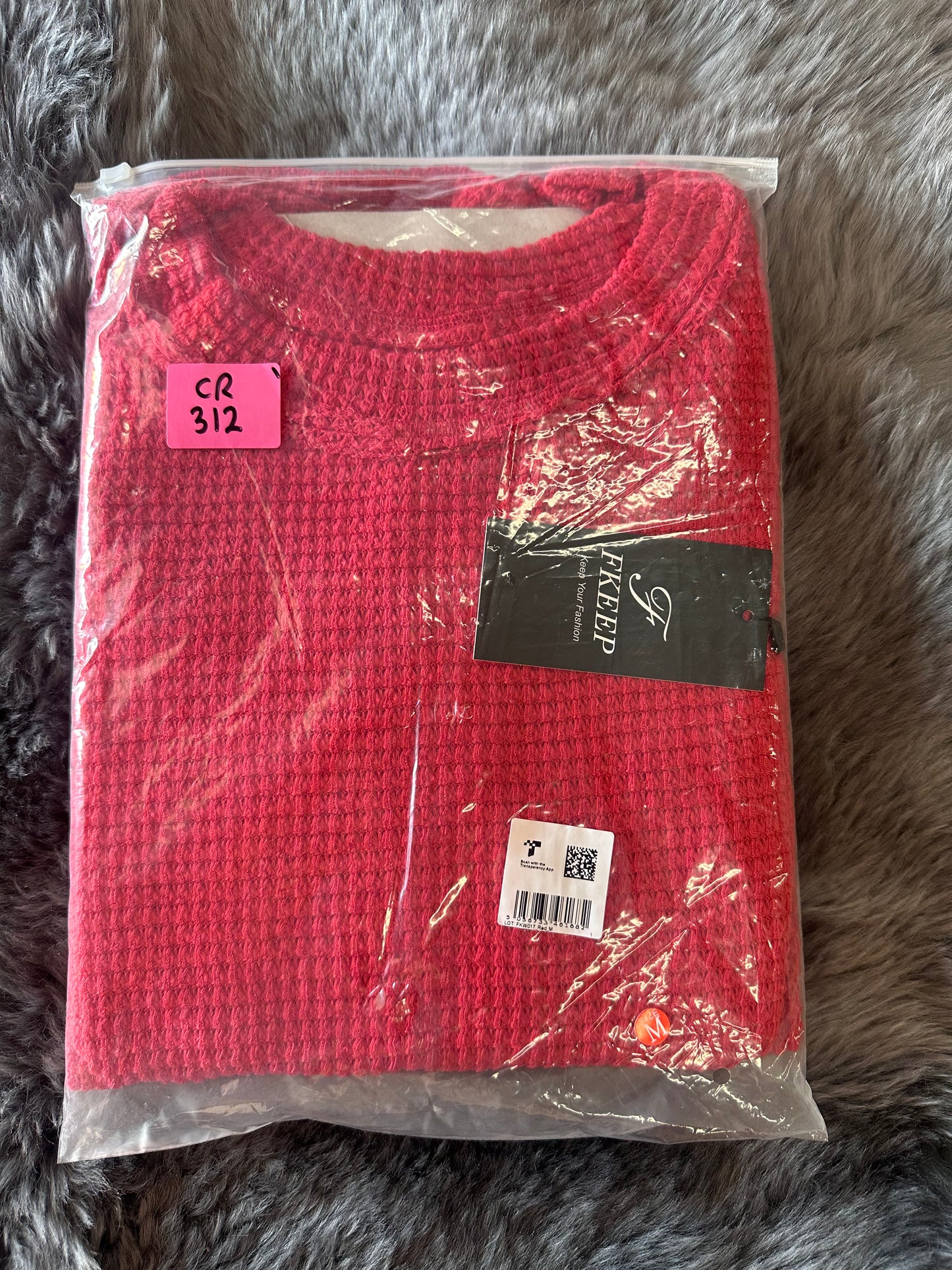 Womens Casual Fashion Shirts Summer Long Sleeve Crewneck Waffle Knit Tunic Tops (Size Medium)