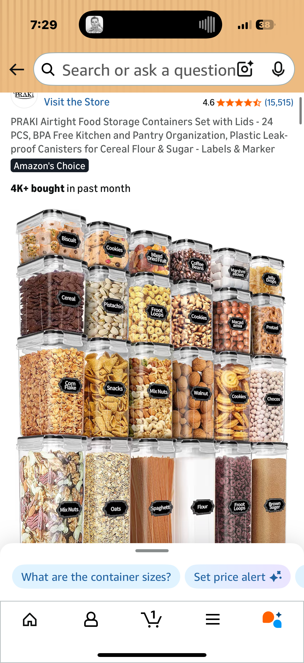 PRAKI Airtight Food Storage Containers Set with Lids - 24 PCS, BPA Free Kitchen and Pantry Organization, Plastic Leak-proof Canisters for Cereal Flour & Sugar - Labels & Marker