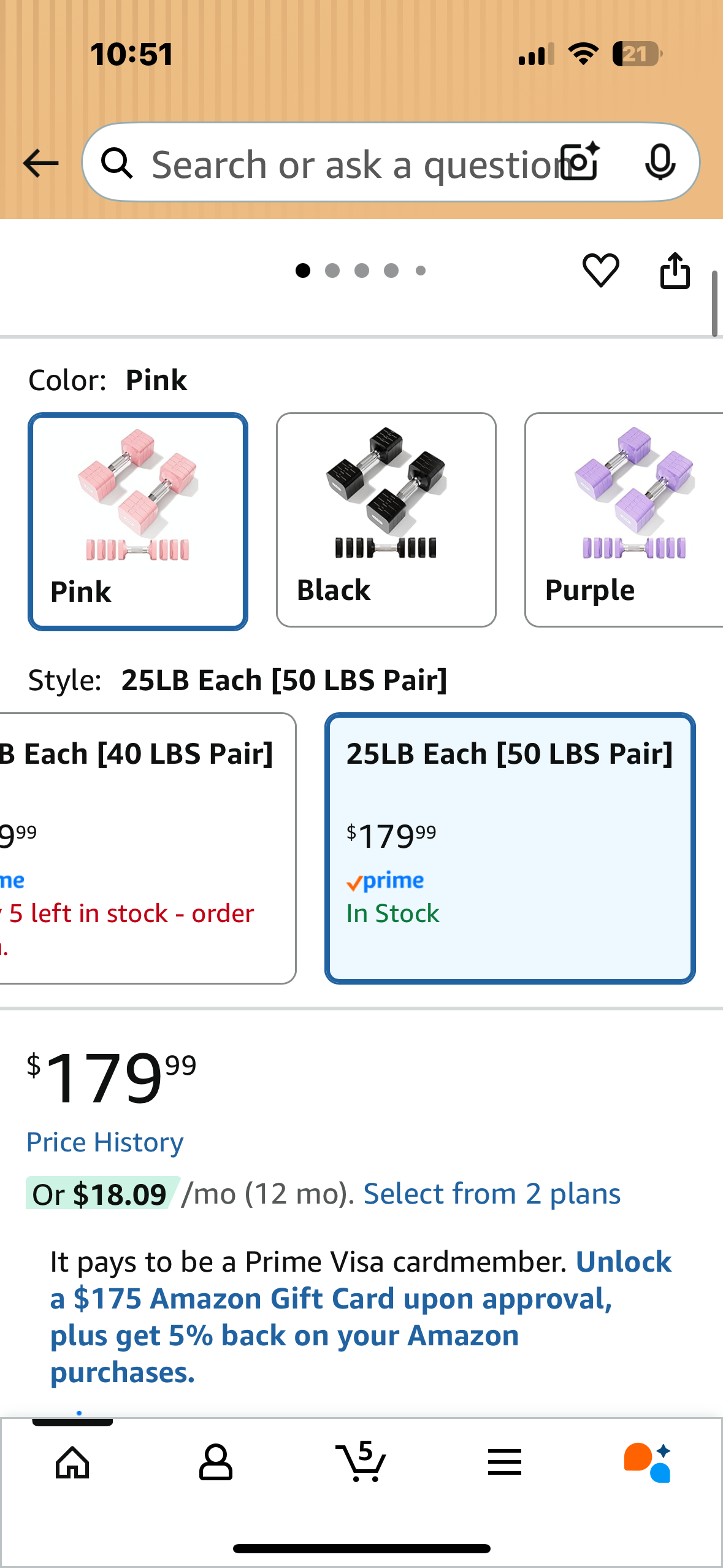 50LB Adjustable Dumbbell Set, Free Weights Set, Adjust Dumbbell Weight Sets for Home Gym Workout, Strength Training (W532)